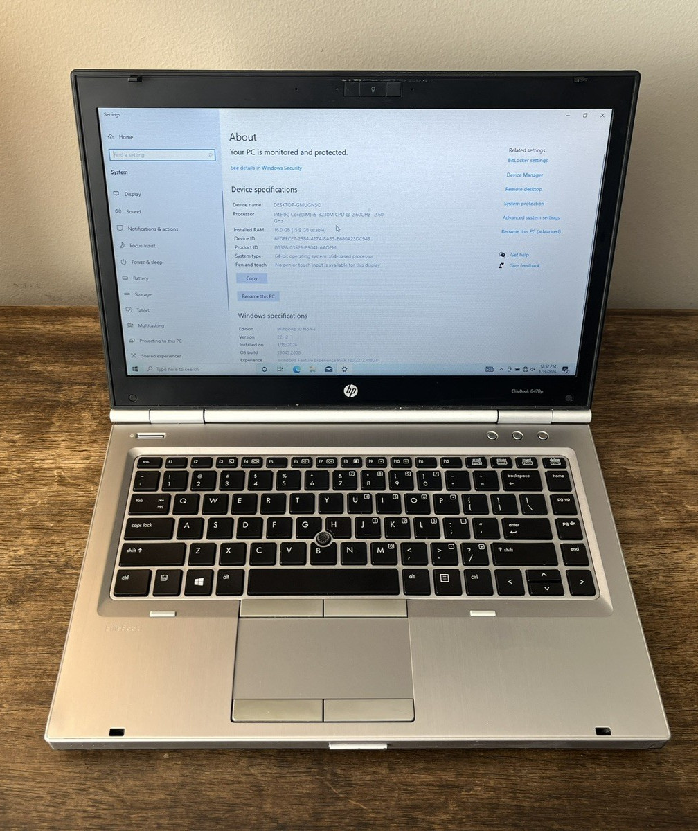 HP EliteBook 8470p | 16GB RAM | i5-3230M @ 2.6 GHz | 256GB SSD | W10 Home | Used