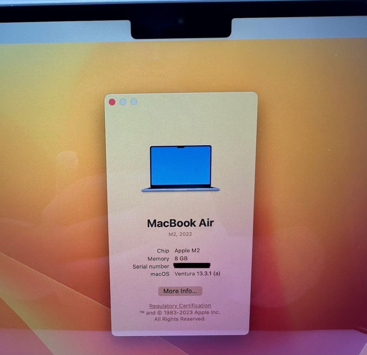 Apple MacBook Air (M2, 2022) A2681 13.6″ 8GB, 256GB SSD – Space Gray
