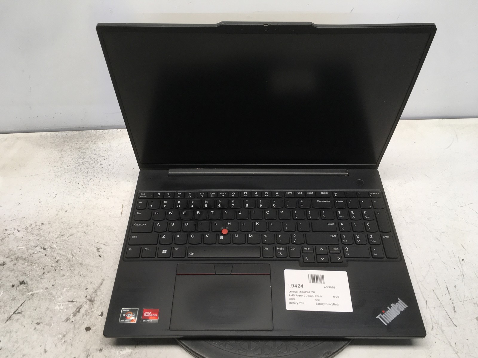 Lenovo ThinkPad E16 AMD Ryzen 7 7730U 2GHz 8 GB NO HDD No Batt