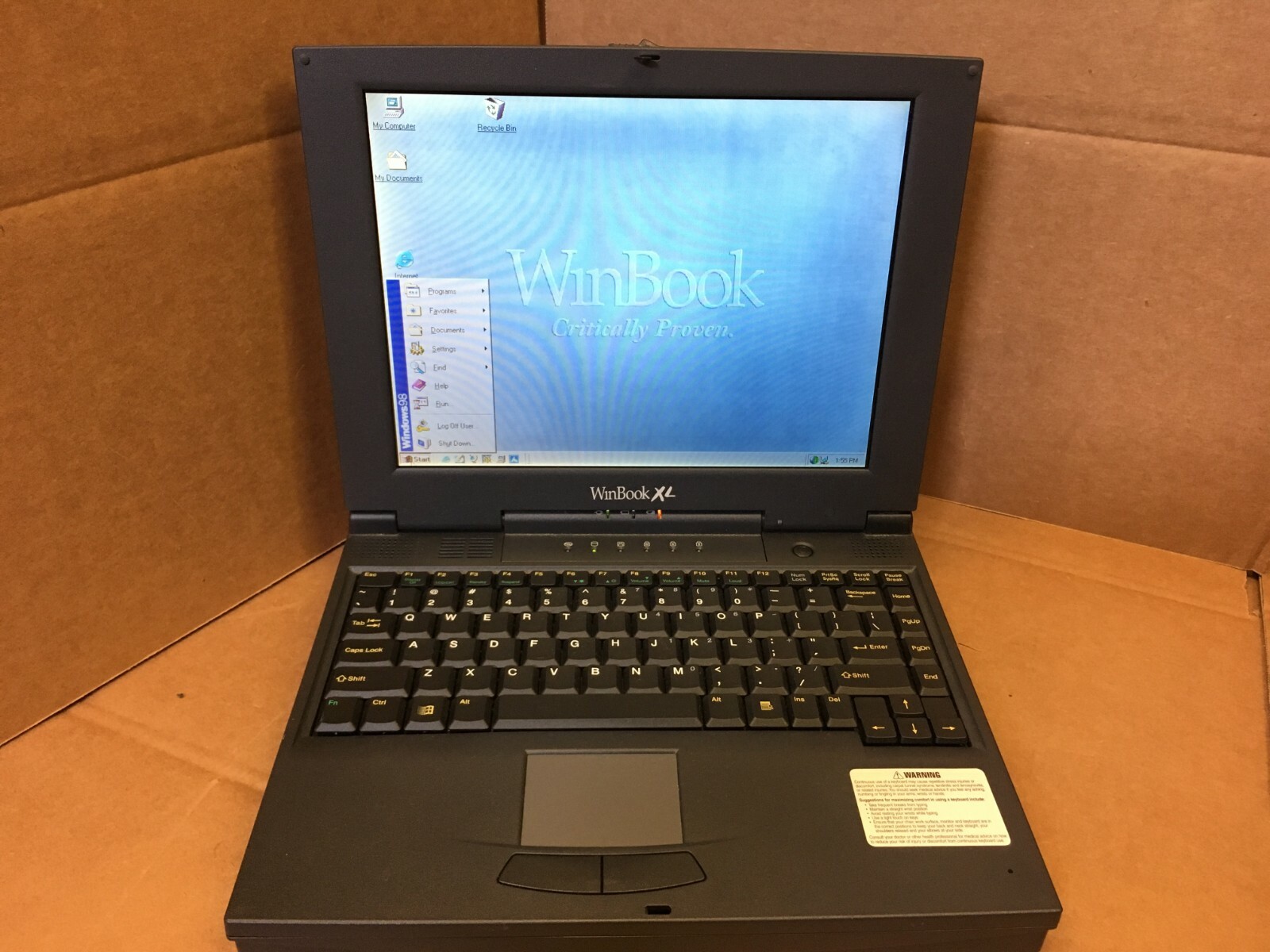 WINBOOK XL LAPTOP WinBook XL AMD-K6 3D PROCESSOR WINDOWS 98 OFFICE 97
