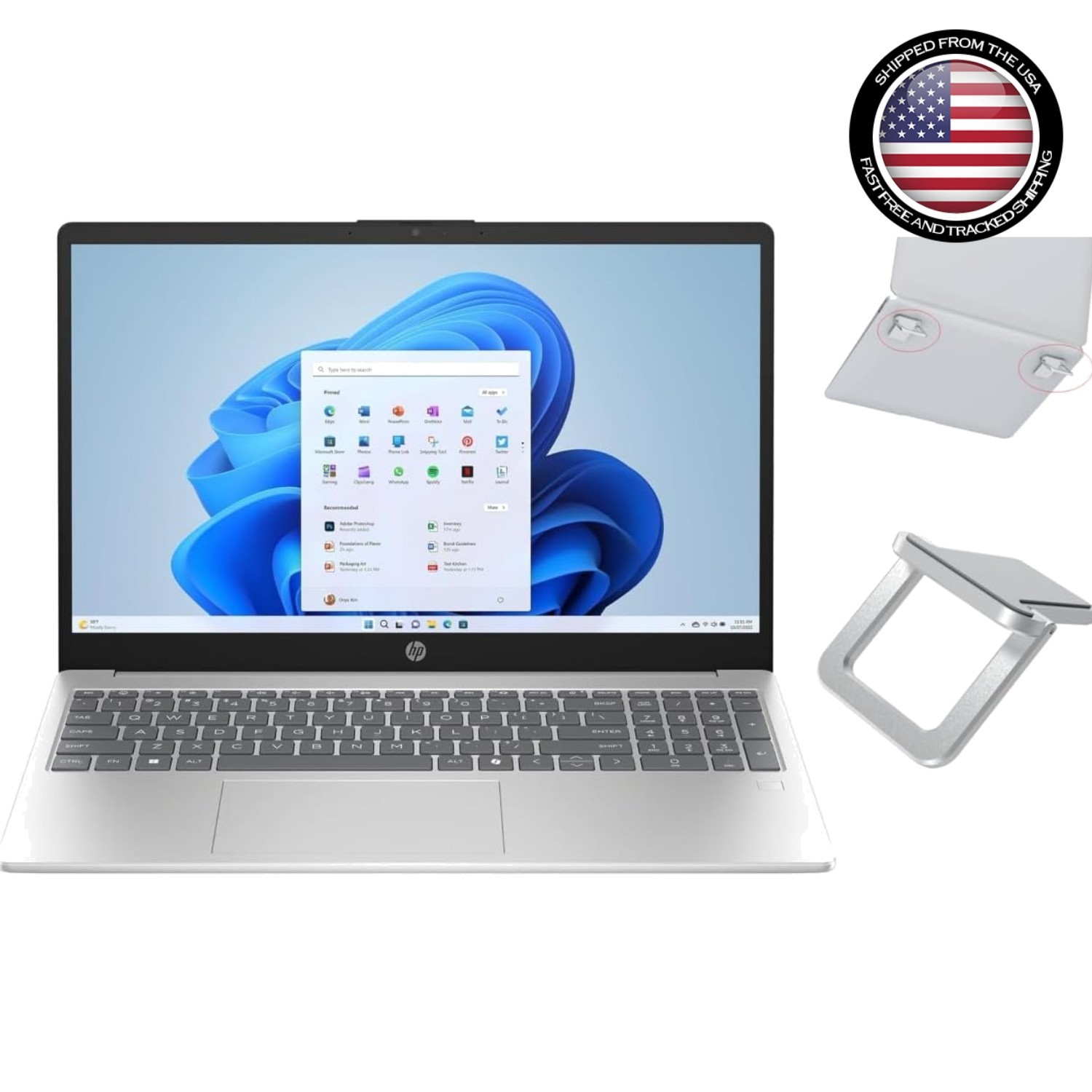 Portable 15.6-inch FHD IPS Laptop | Intel Core i3-N305 | 8GB RAM, Laptop Stand