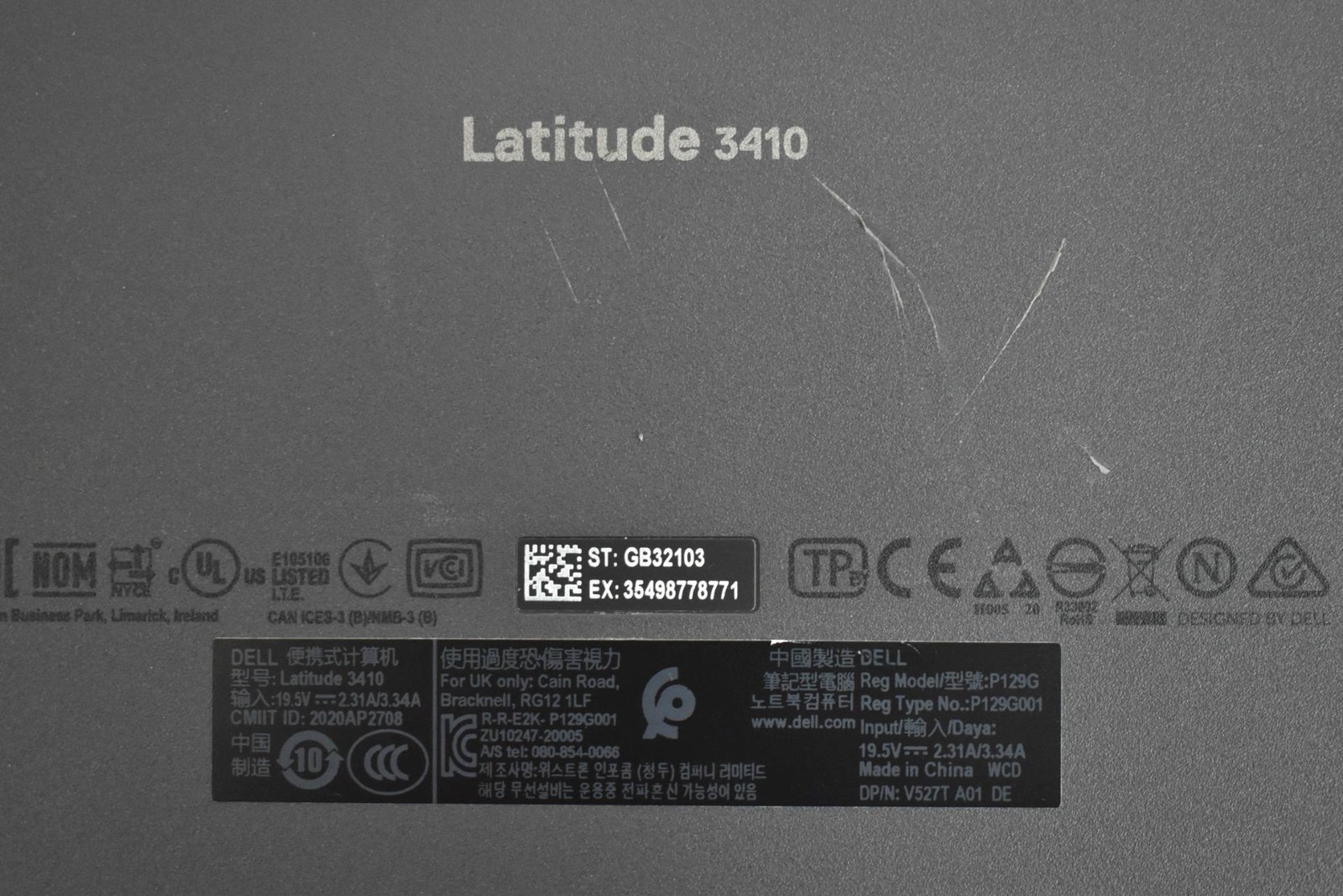 Dell Latitude 3410 Laptop i5-10210U 1.6GHz 16GB 256GB SSD No OS 14″ *See Detail*