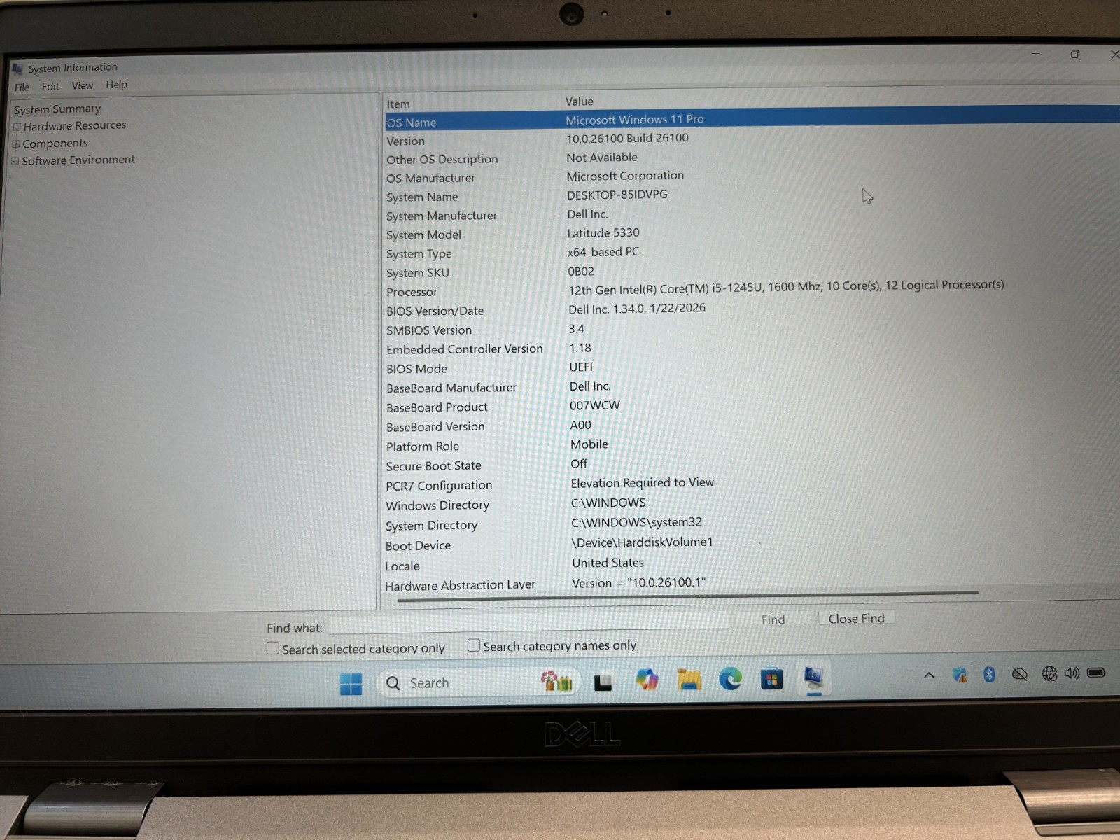 Laptop Dell Latitude 5330 12.5″ Core i5-1245G @1.60Ghz 512GB SSD 16GB RAM Win 11