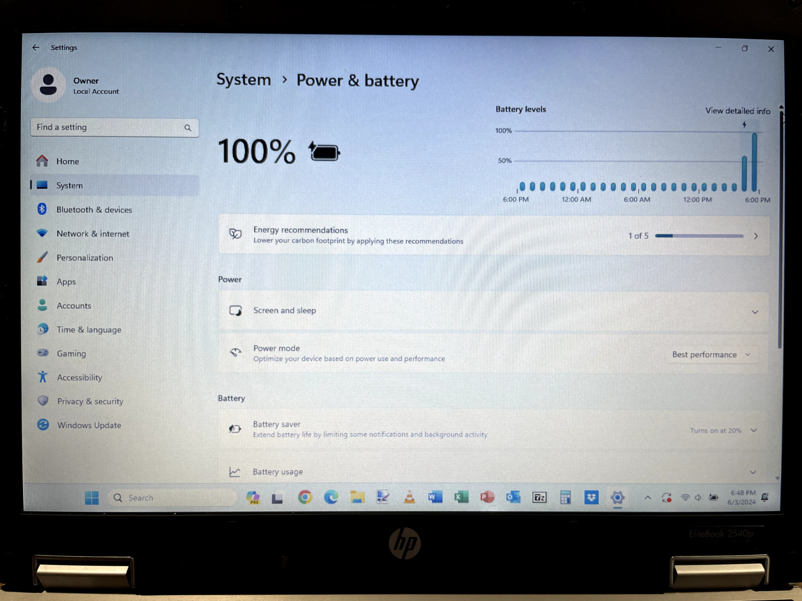 HP Elitebook 2540p Laptop Intel i7 2.13GHz Windows 10 Pro 512GB SSD Office Pro