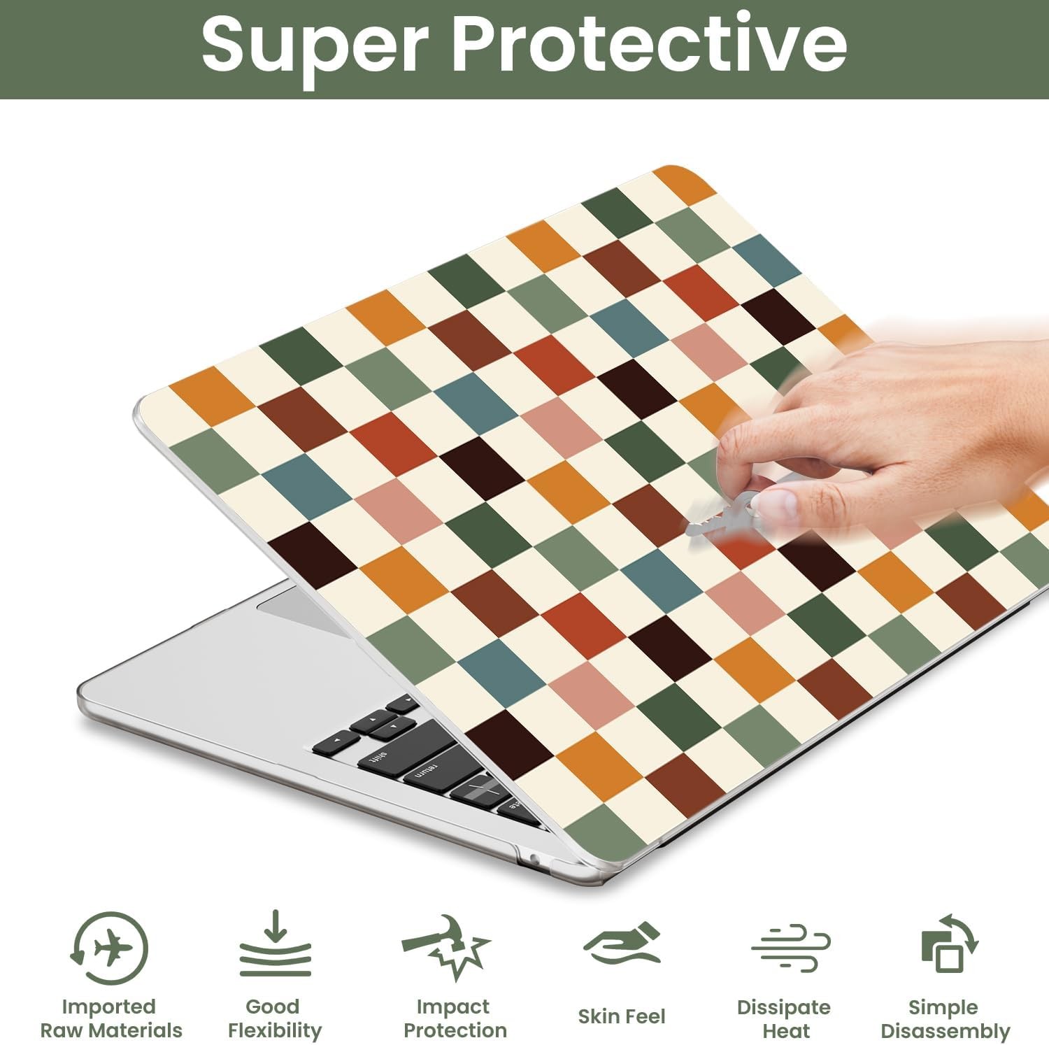 MacBook Air 13 inch Case 2026 2025-2022 M5 M4 M3 M2 A3449 A3240 A3113 A2681, Har