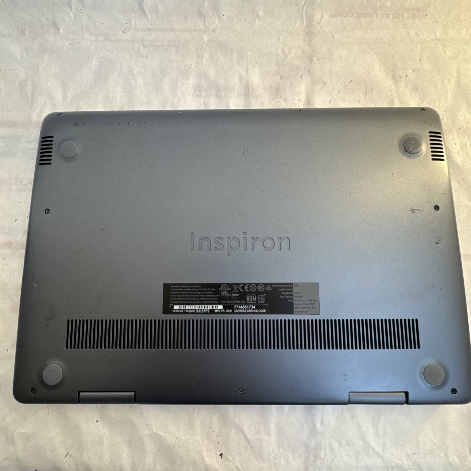 Dell Inspiron 5481 Intel Core i3-8145U @2.3GHz 8GB Ram 256GB SSD Touch W11P