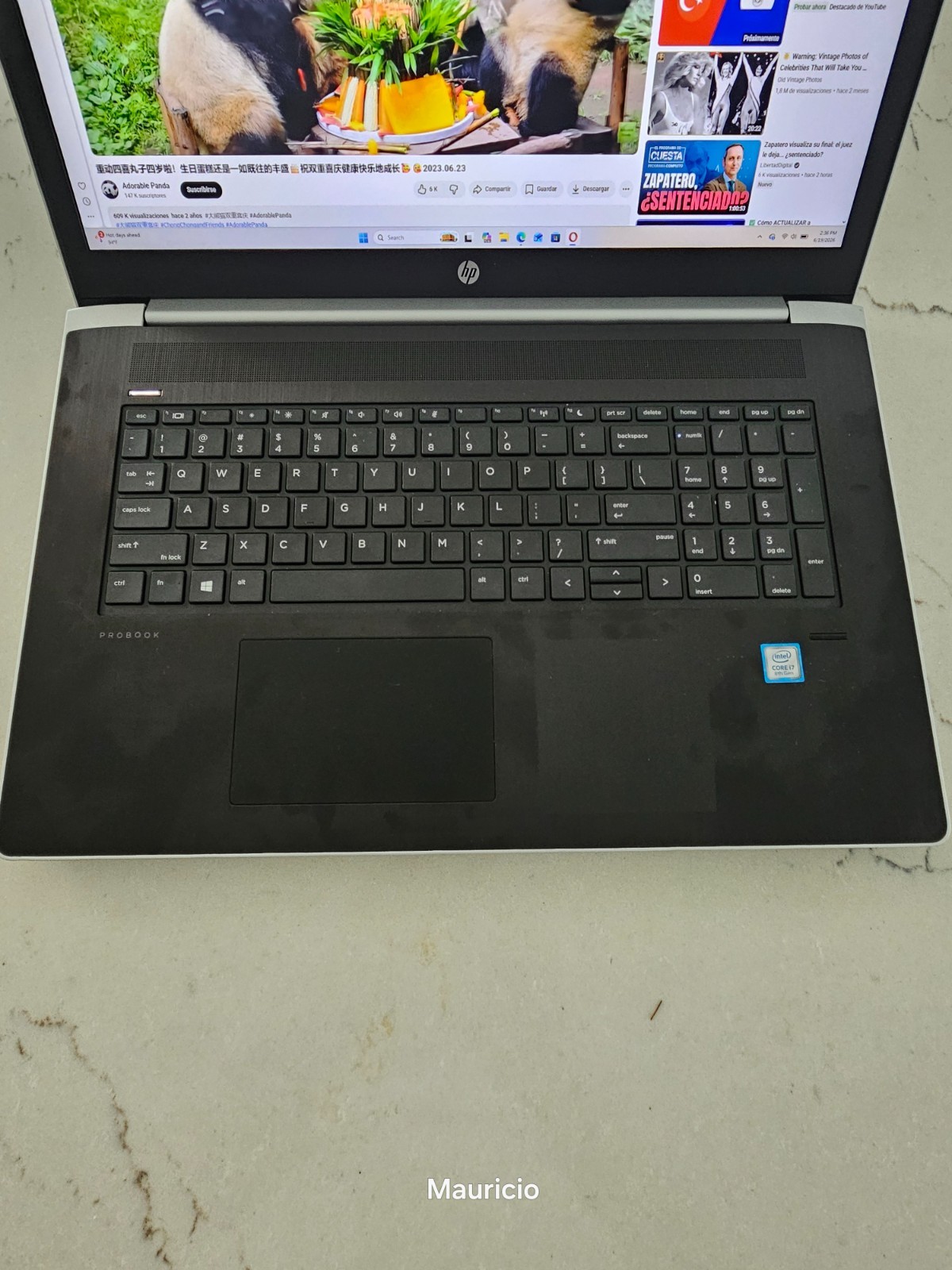 HP Probook 470 G5.Intel i7 8550U. Resolution 1920×1080. Wind.11 Pro