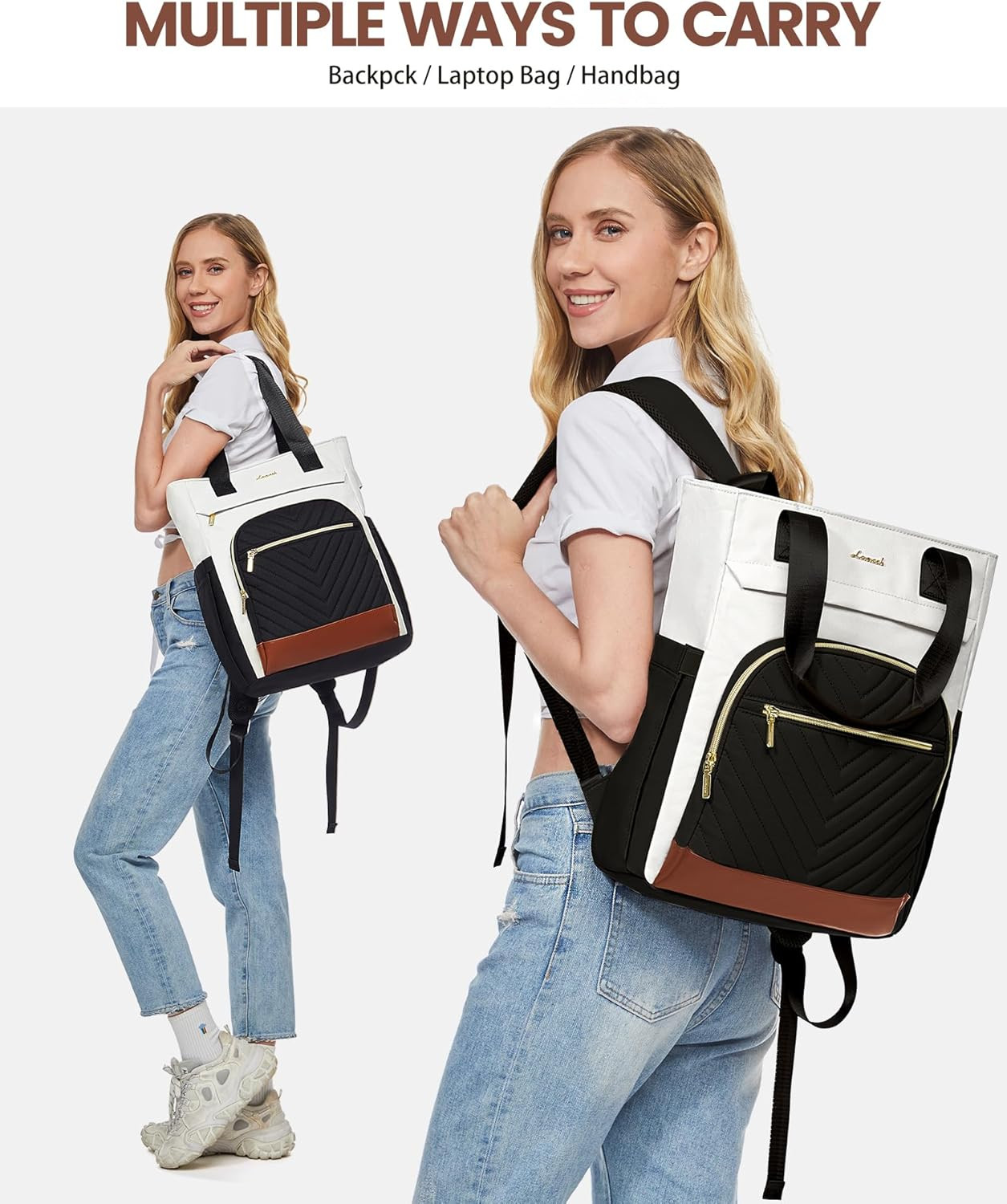 Laptop Backpack for Women, 15.6 Inch Work Laptop Bag Teacher Nurse Backpack, Wid