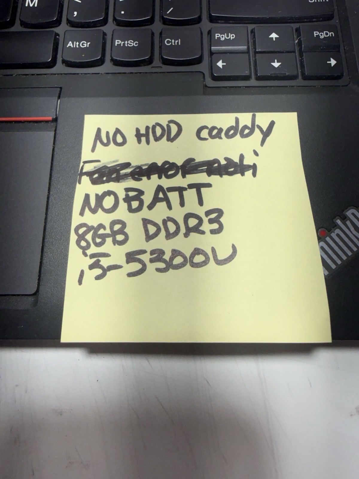 Lenovo ThinkPad T450 14″ Laptop Intel i5-5300U 8GB RAM (NO HDD)