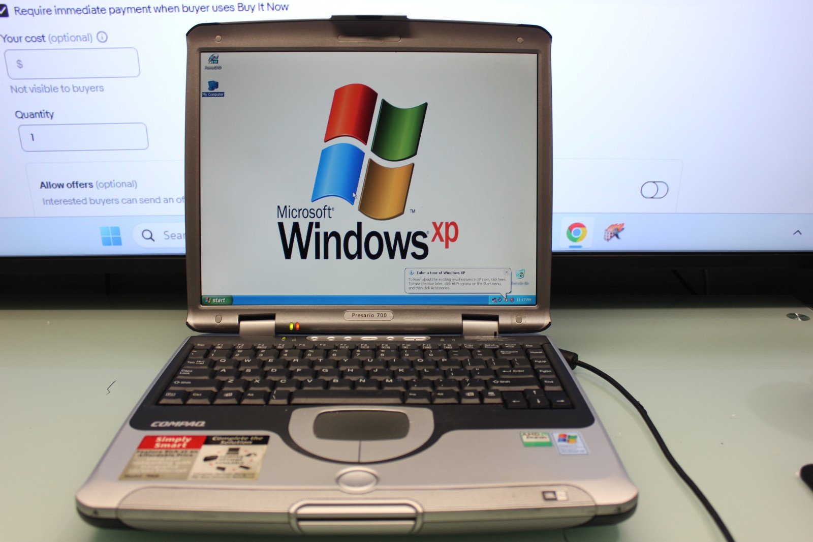 #62 COMPAQ PRESARIO 700 14,1″ AMD DURON 900 MHz 600 MB RAM 20GB HDD WINDOWS XP