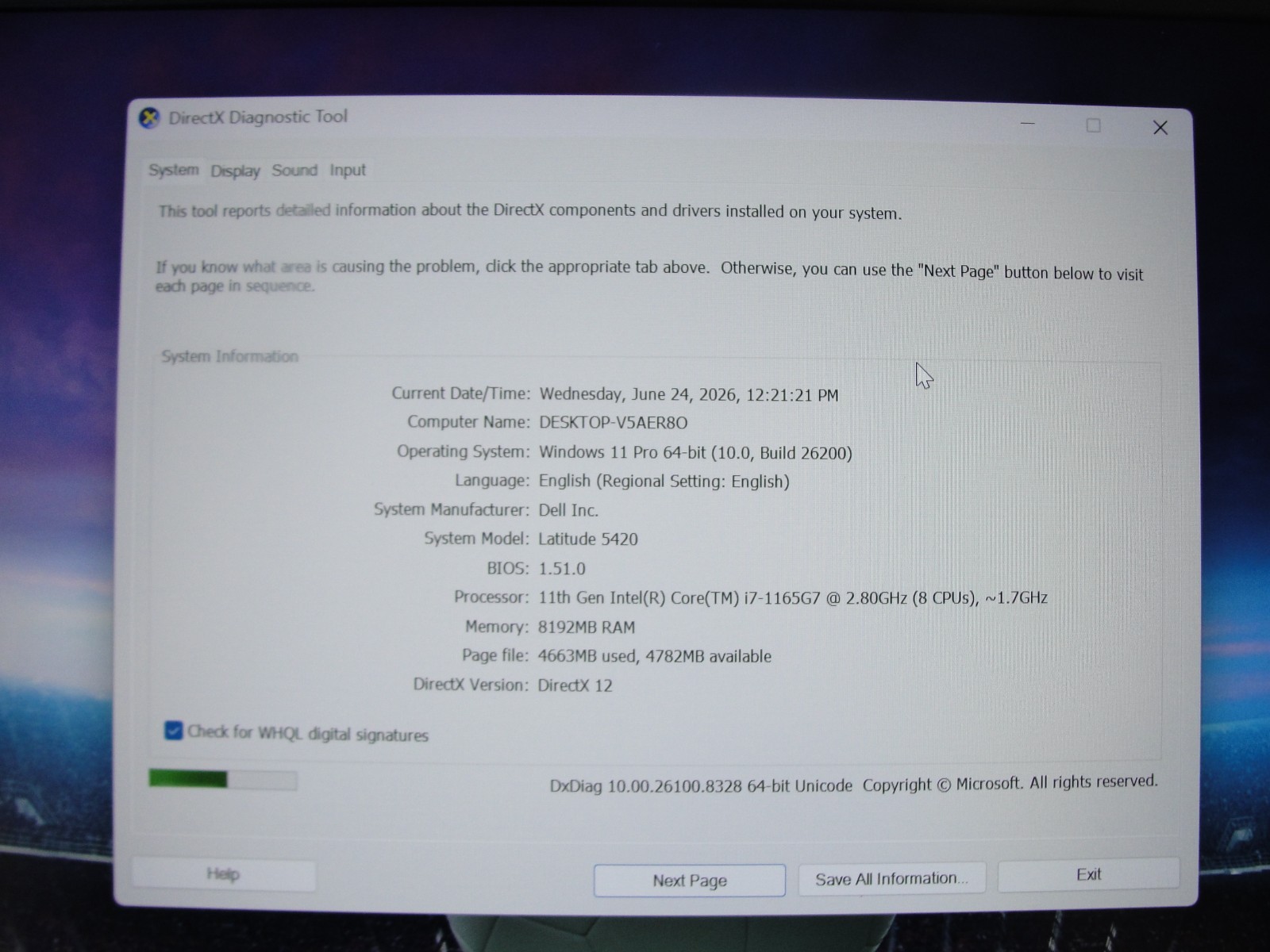 Dell Latitude 5420 14″ FHD Intel Core i7-1165G7 8GB RAM 512GB SSD + PA