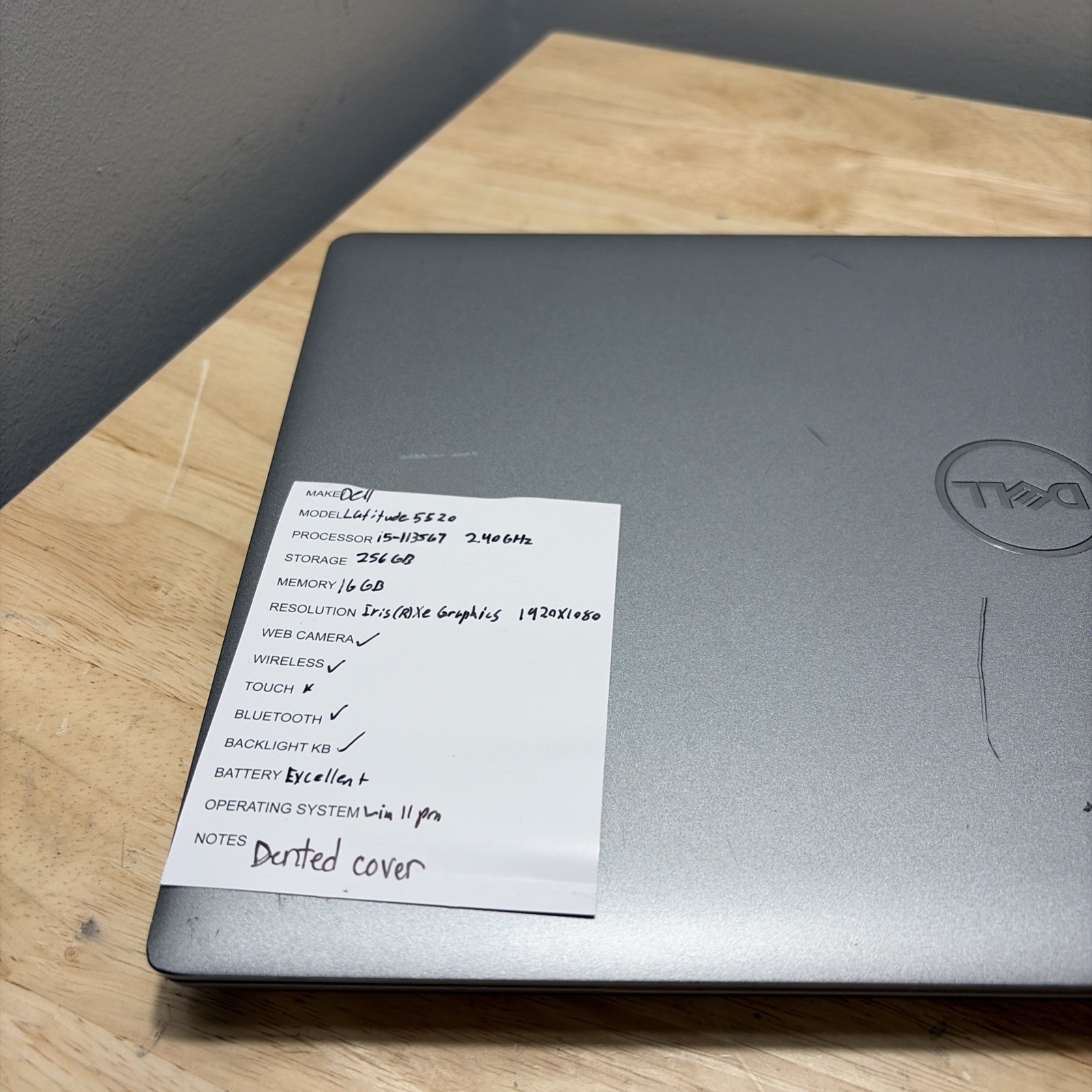 Dell Latitude 5520 Core i5-1135G7 2.40GHz, 16GB, 256GB SSD WebCam, WiFi W11 Cord