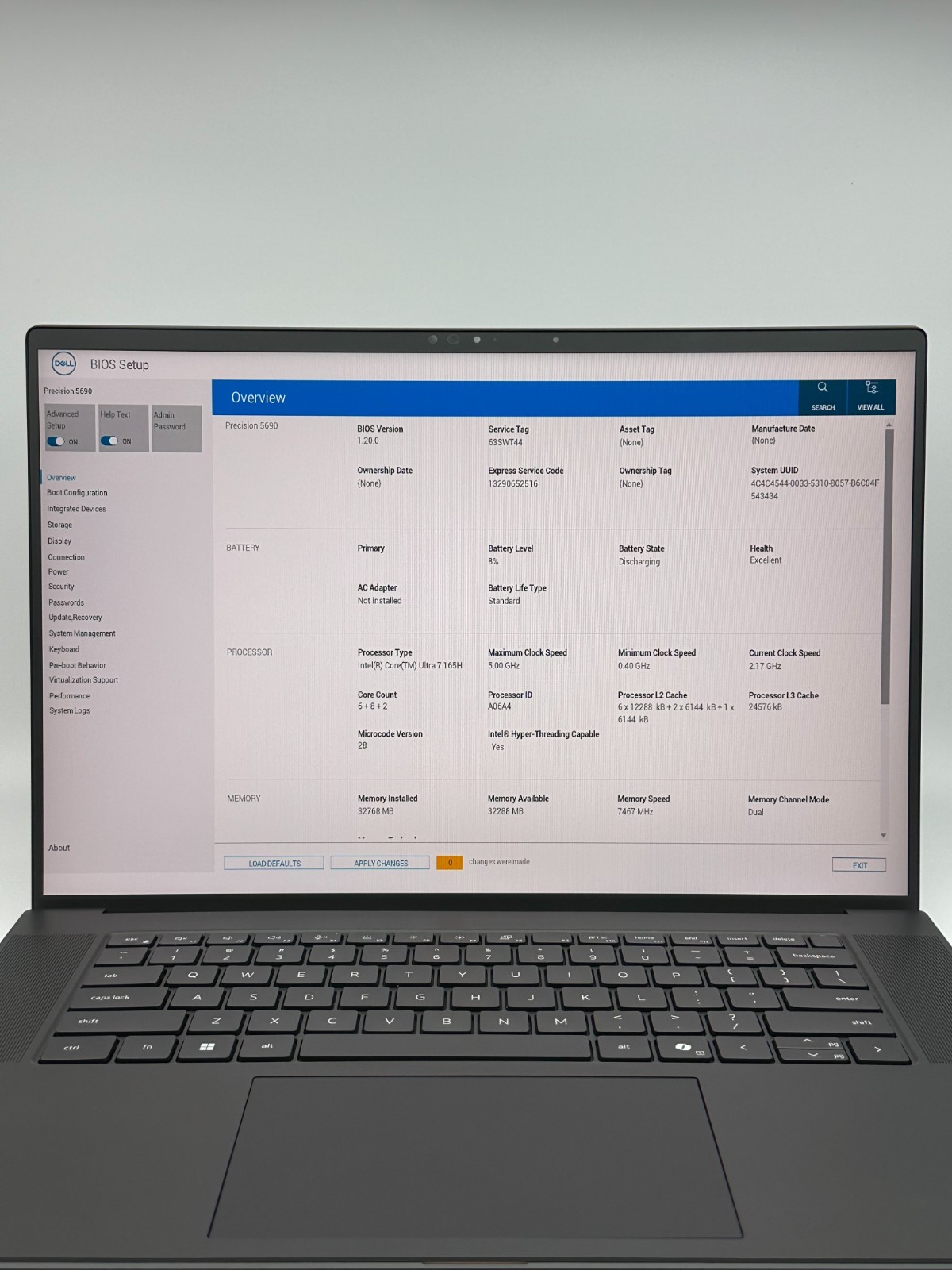 Dell Precision 5690 16 FHD+ 3.8GHz Ultra 7 165H 32GB 1TB SSD RTX 2000 Ada