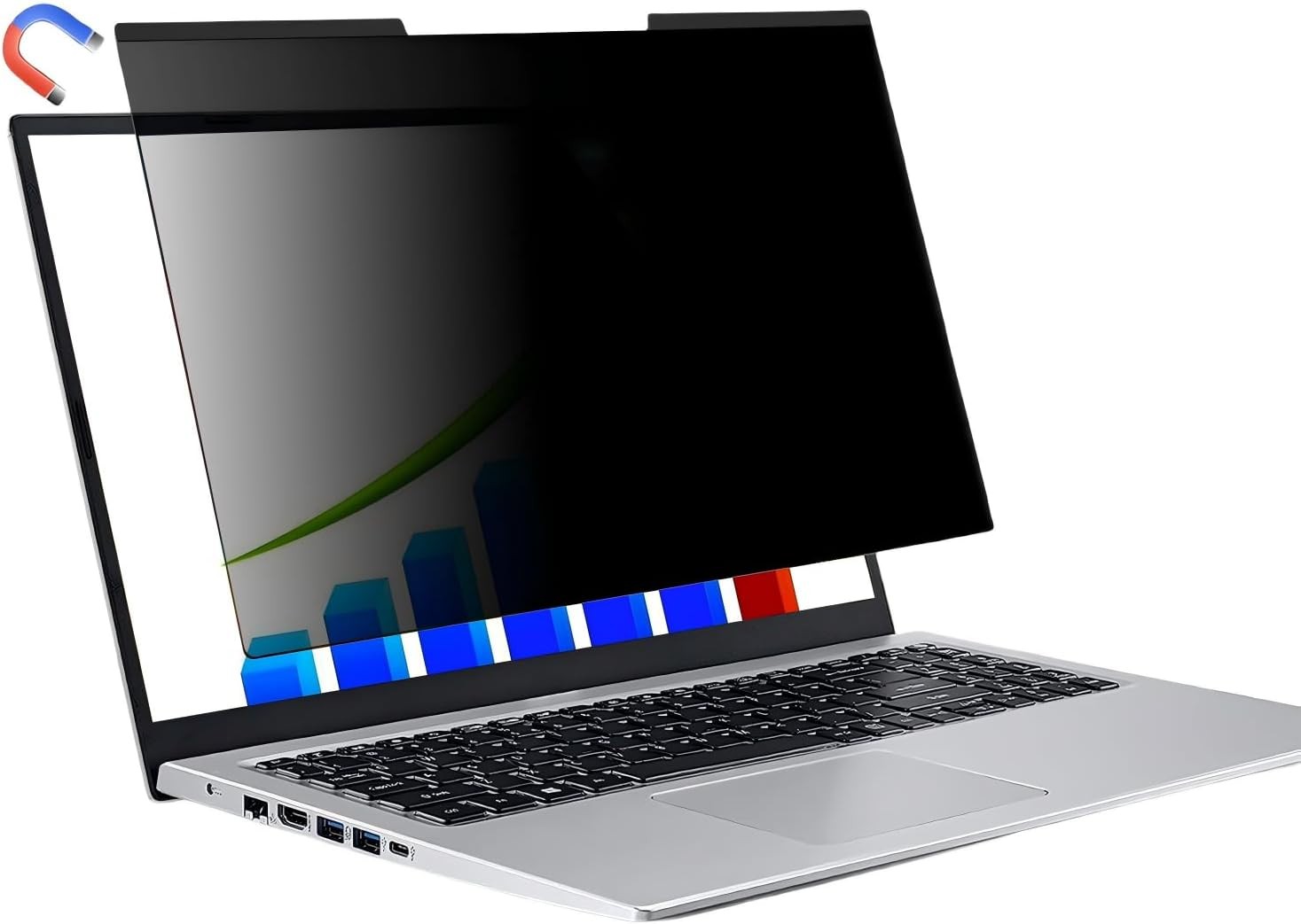 15.6-inch Magnetic Privacy Screen for 16:9 Laptops with Detachable Anti-Glare Fi