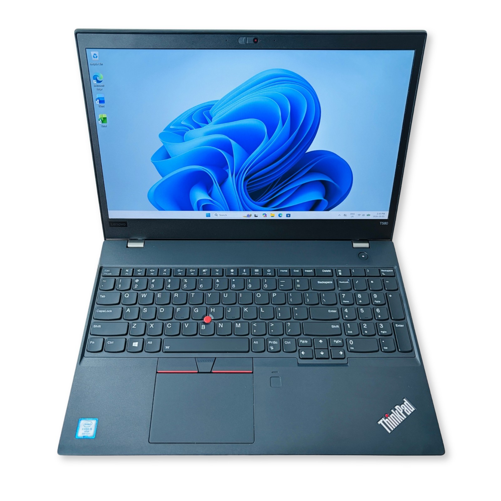 Lenovo ThinkPad T580 i5-8350U 16GB RAM 256GB NVMe 15.6″ FHD IPS Win11 Pro Laptop