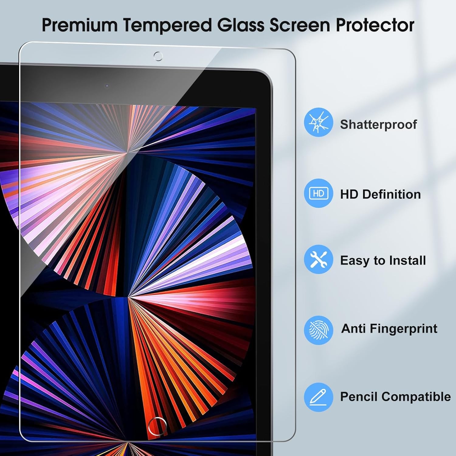 2 Pack Screen Protector for iPad Pro 12.9 Inch 6th/5th/4th/3rd Generation