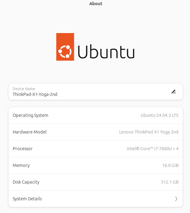 Lenovo X1 Yoga 2nd i7-7600U 16GB 512GB 2K Touch Ubuntu 24.04 OEM Install