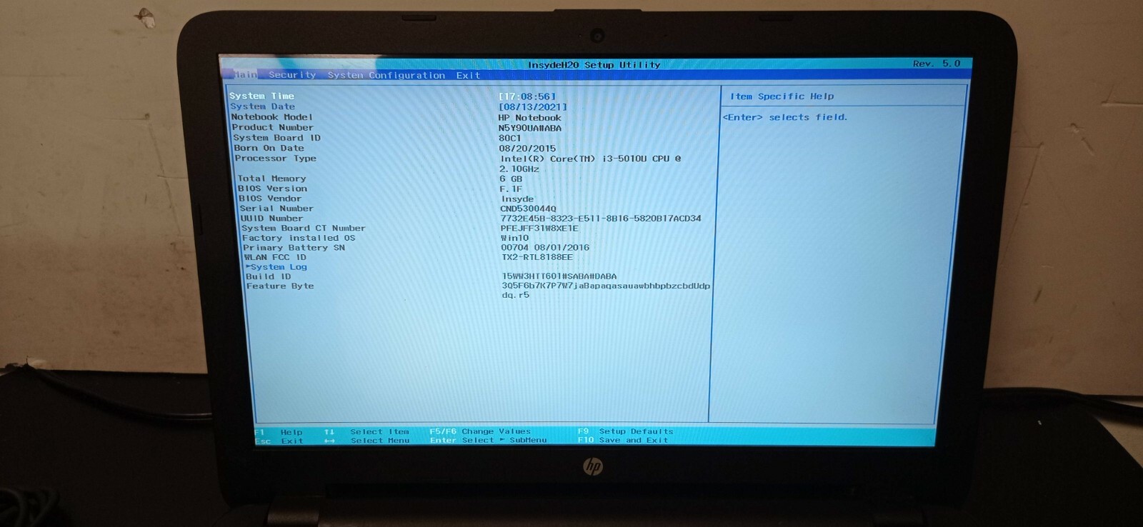 HP 15-ac121dx i3-5010U 2.1GHz 6GB RAM 1TB HDD 15.6″ Touch Win10 CND530044Q