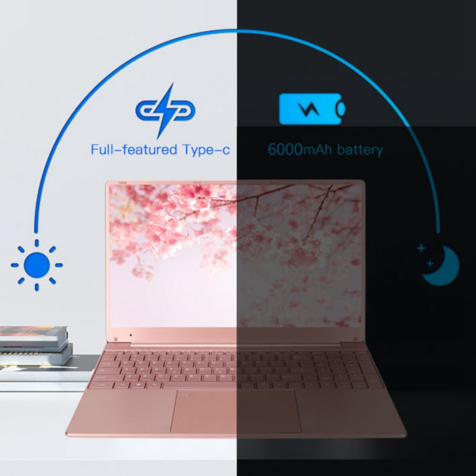 15.6in Laptop For N5095 CPU For Win11 Pink Laptop With Fingerprint Keypad B GQDZ