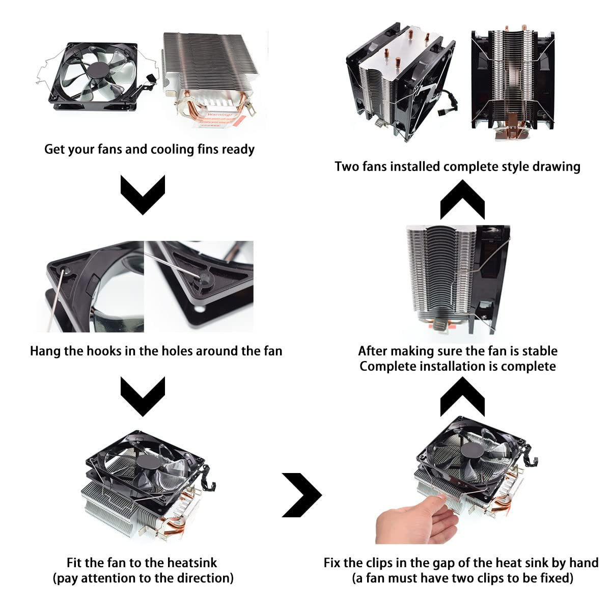 4Pcs Computer Mainboard CPU Radiator Fan Fixing Clip Computer Cooling Accessorie