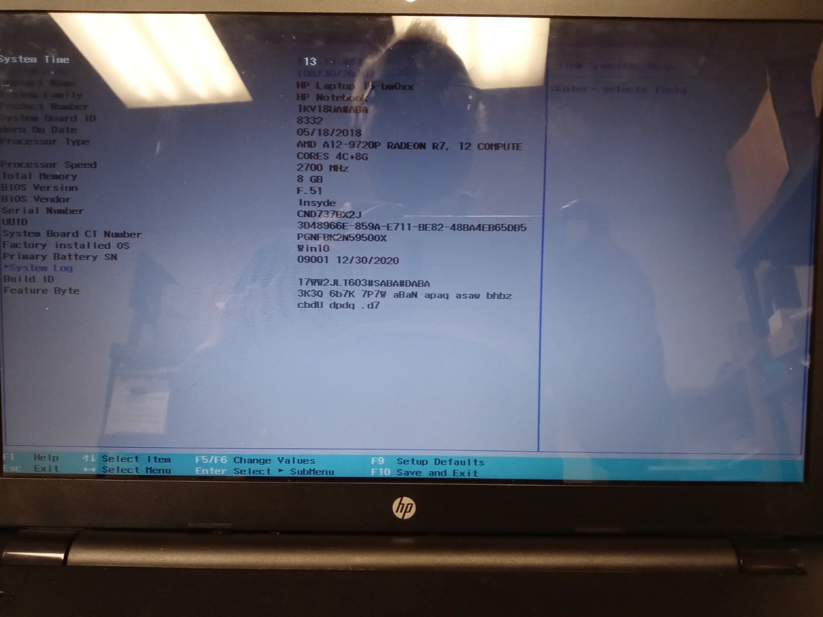 HP Laptop 15-BW0XX AMD A12-9720P 2700MHz 8 GB NO HDD NO OS