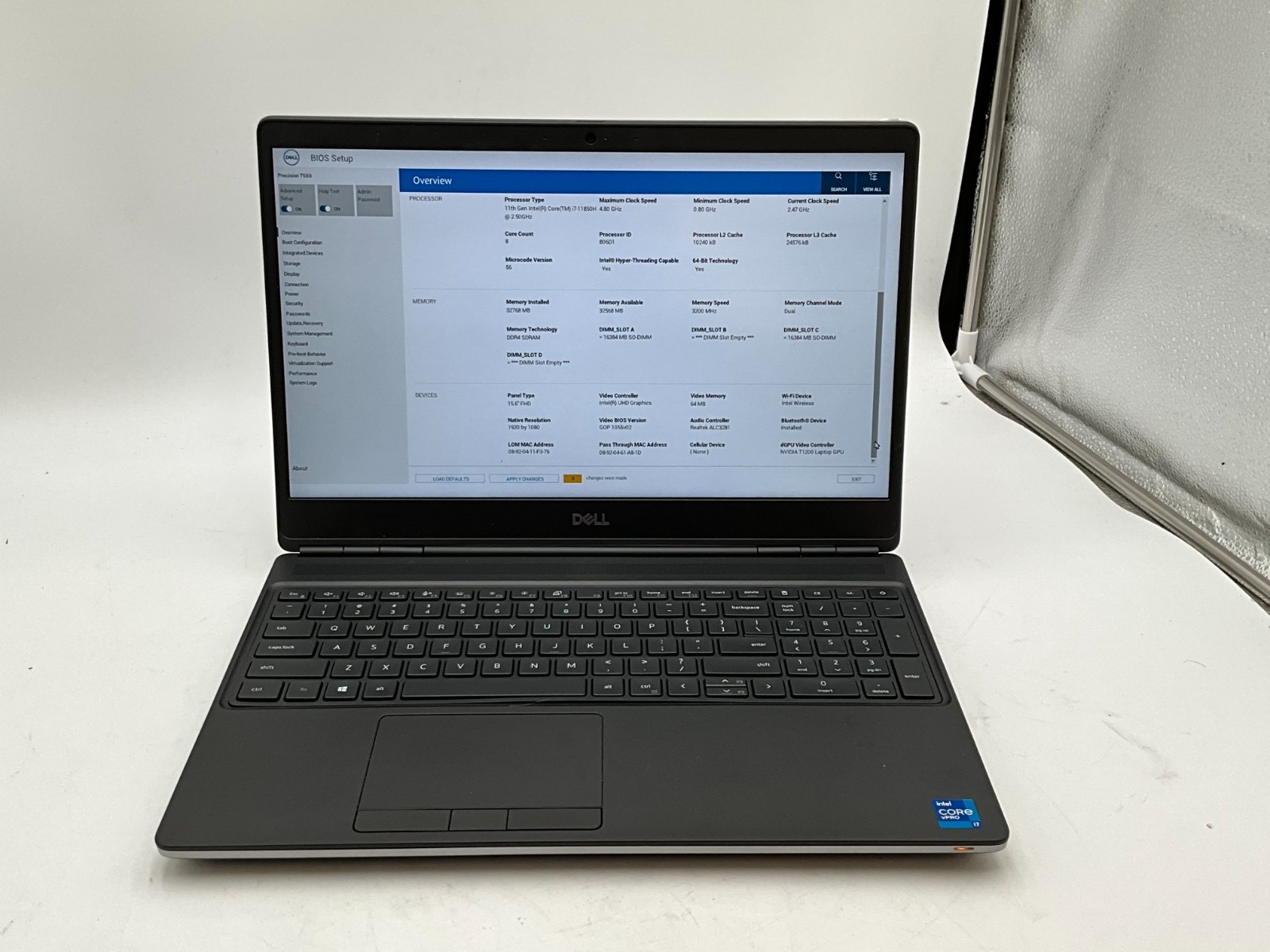 DELL Precision 7560 i7-11850H 2.50g 32GB 1TB T1200 15.6″ win11 LAPTOP 6JP64M3