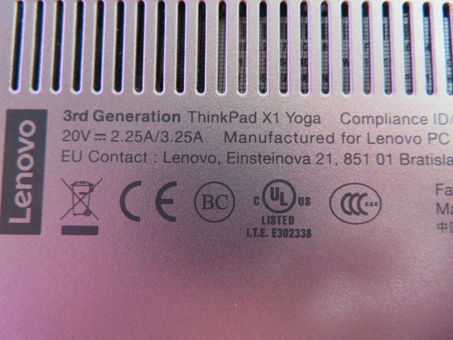 LENOVO THINKPAD X1 YOGA 3RD GEN i7-8650U 16GB 512GB NVMe TOUCH BACKLIT W11PRO