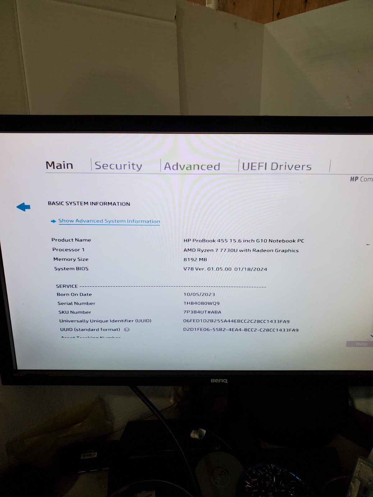 HP ProBook 455 G10 Ryzen 7 7730U 8GB RAM No OS/HDD/SSD! NO LCD! BOOTS! #69