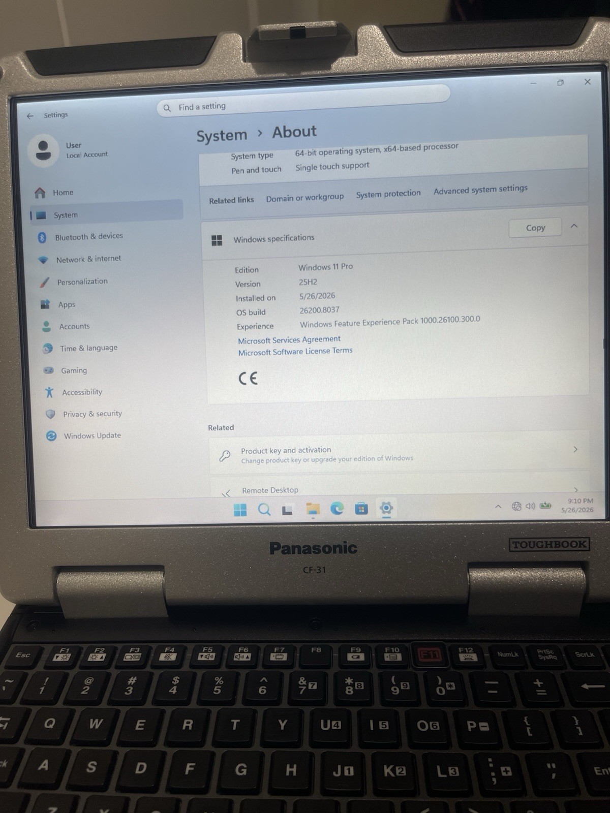 Panasonic Toughbook CF31 MK3 Touch Corei5 2.60GHZ 16GB RAM 500GB SSD Win 11 PRO