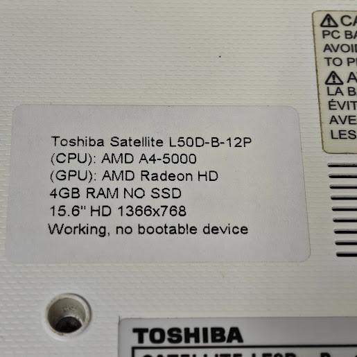 Toshiba Satellite L50D-B-12P Laptop – AMD A4-5000, AMD Radeon HD, 4GB RAM