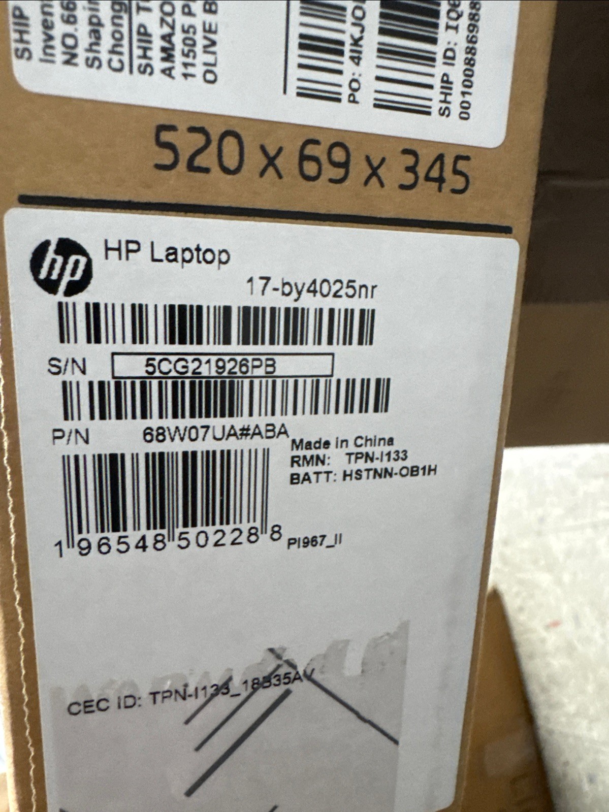 hp laptop 17- by4025 nr