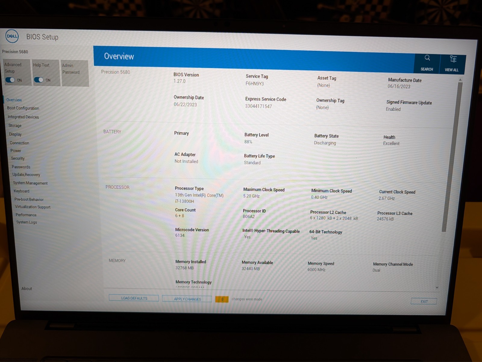 Dell Precision 5680 | 16″ | Intel i7-13800H | 32GB DDR5 RAM | 1TB NVME | W11 PRO