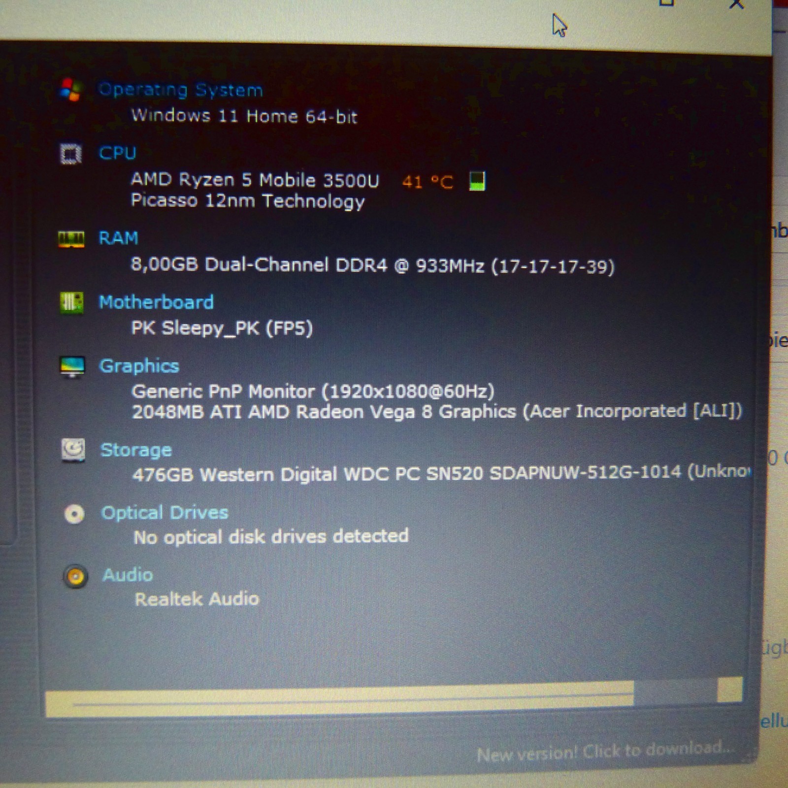 Acer A315 15″ FULLHD Ultrabook l SSD Windows 11 Pro 64l Ryzen 5 AMD I HDMI