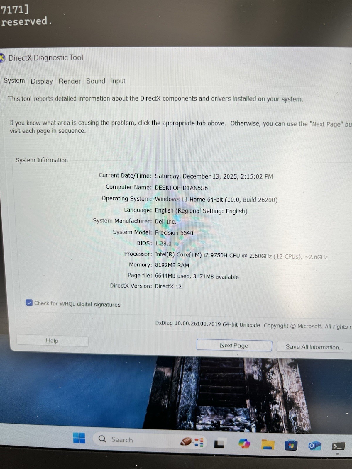 Dell Prescission 5540, i7-9th gen, T1000 NVIDIA 4gb graphic, 8gb ram, 256gb ssd