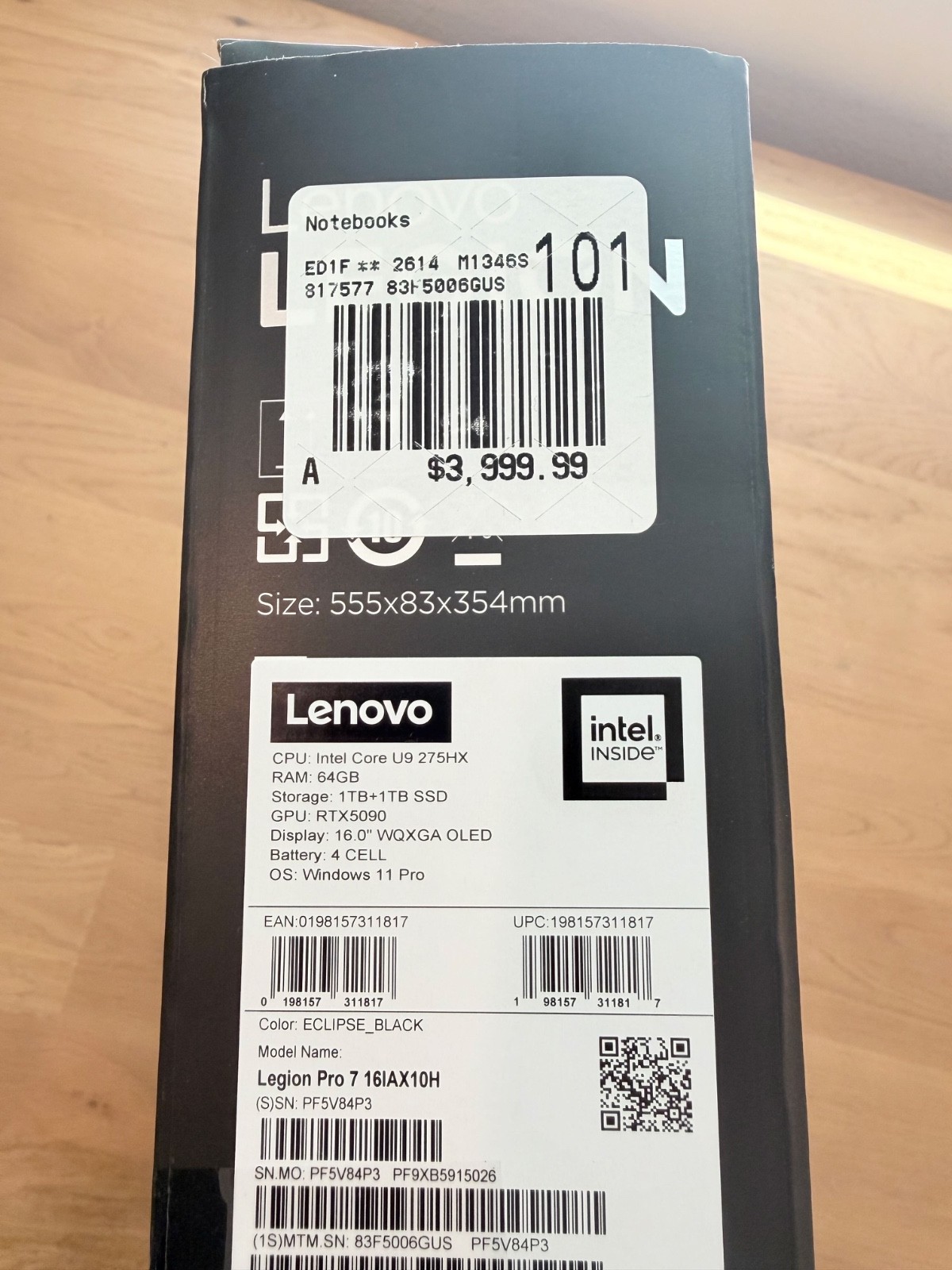 Lenovo Legion 7i RTX 5090 64GB 2TB 16″ Intel Ultra 9 (Mint Condition) Warranty