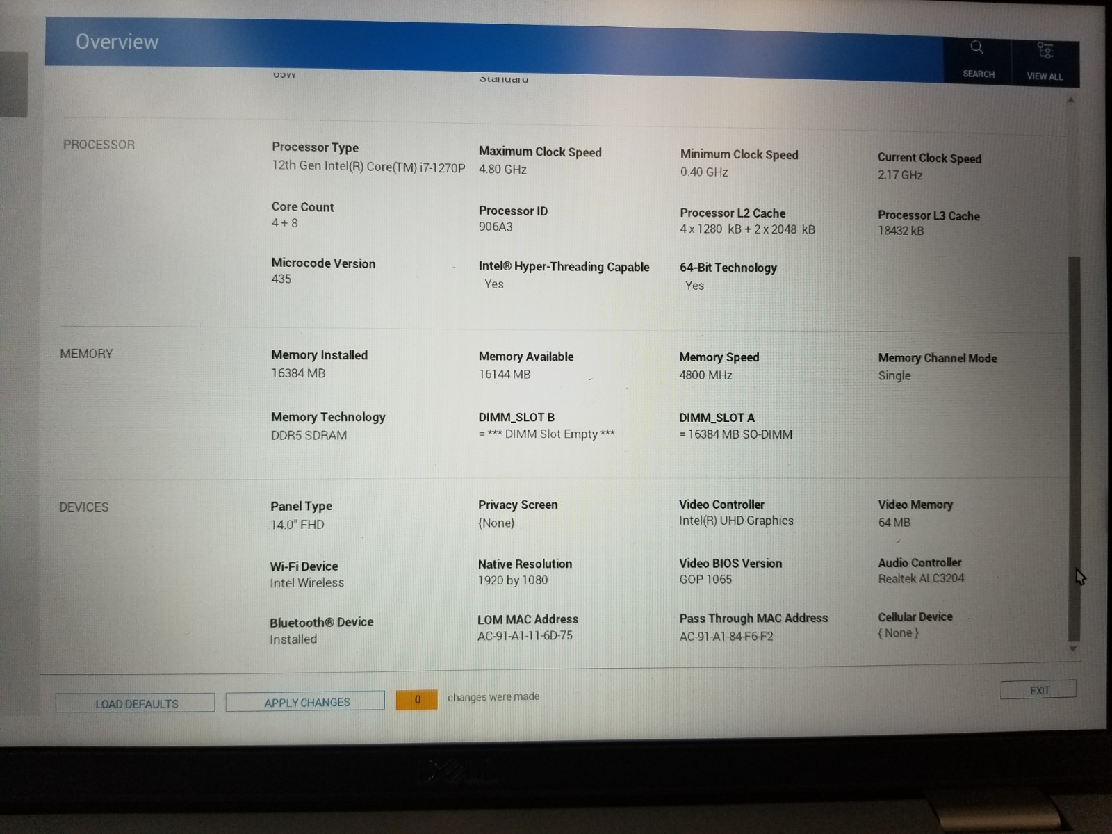 Dell Latitude 5431 14″ Intel i7-1270P 16GB DDR5 NO HDD NO OS/ FREE DELIVERY