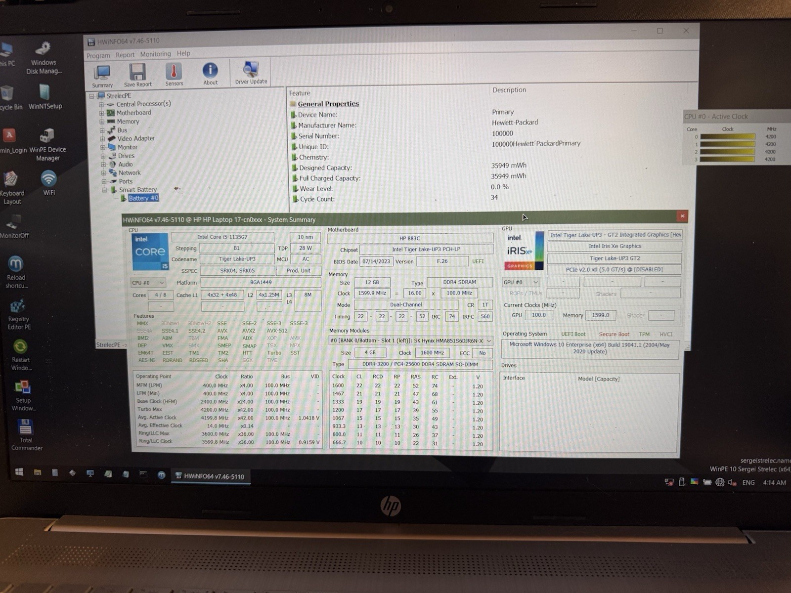 HP 17-cn0053cl 17.3″ i5-1135G7 12GB Ram Read Description