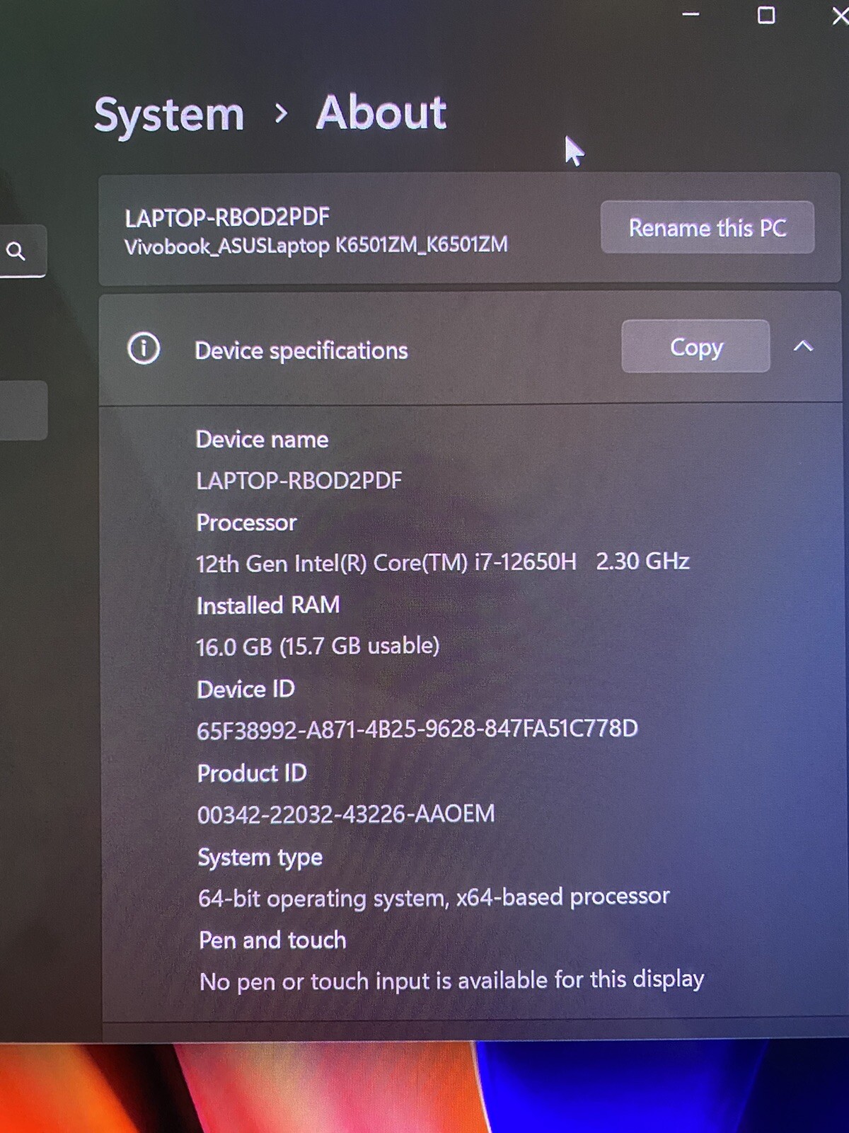 ASUS ViboBook Pro 15x w/ Razer Kiyo Pro Webcam & Logitech Wireless Mouse