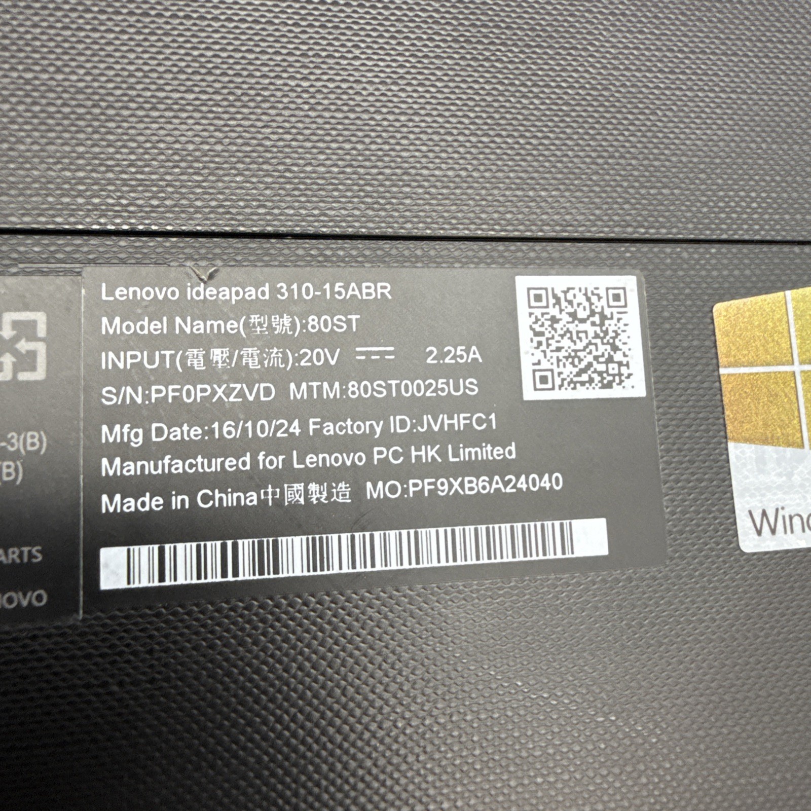Lenovo IdeaPad 310-15ABR Laptop NO RAM/HDD AMD A10 7th Gen – L25