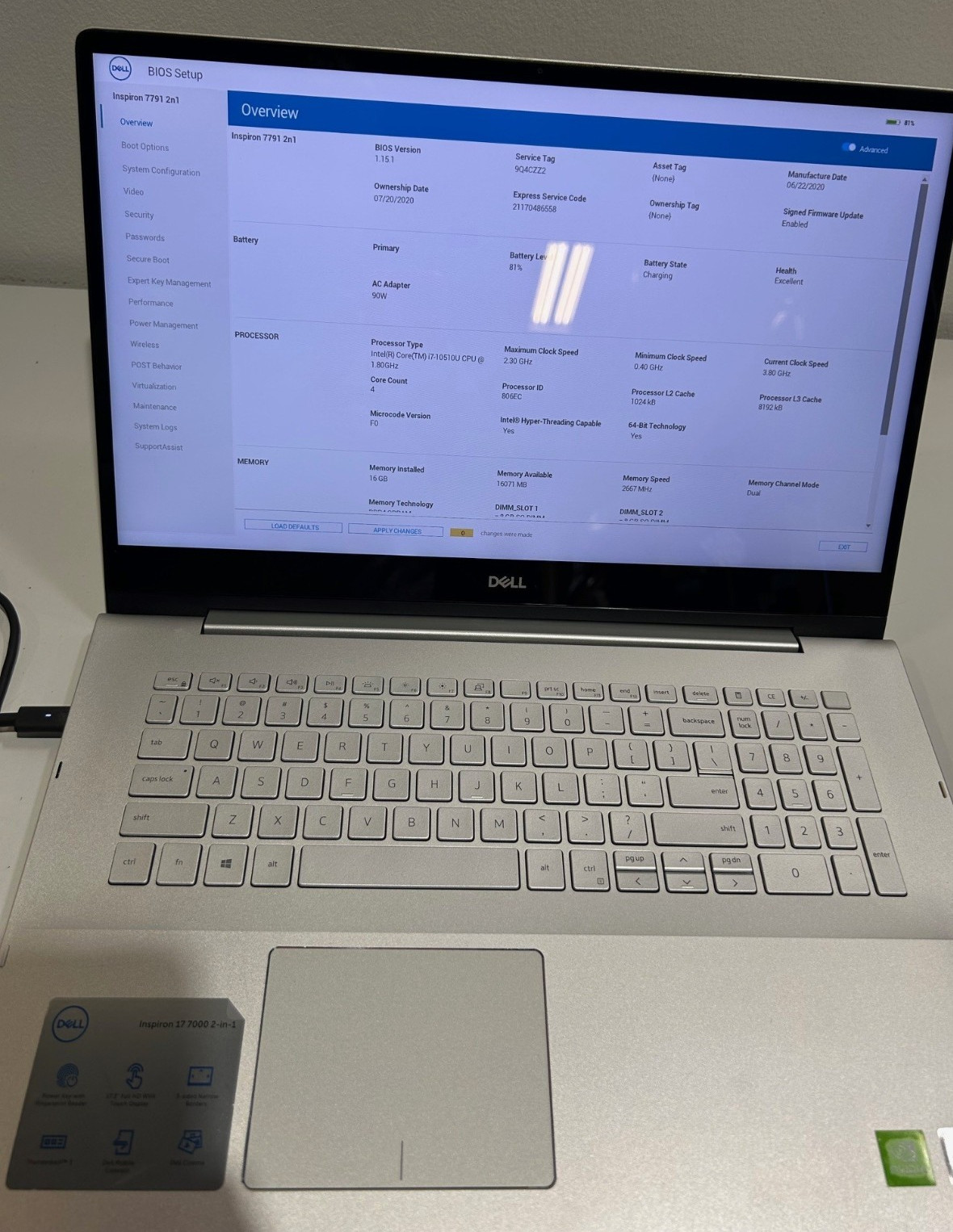Dell Inspiron 17.3″ FHD 7791 2-in-1 Laptop Win11H i7-10510U 16GB 512GBSSD NVIDIA