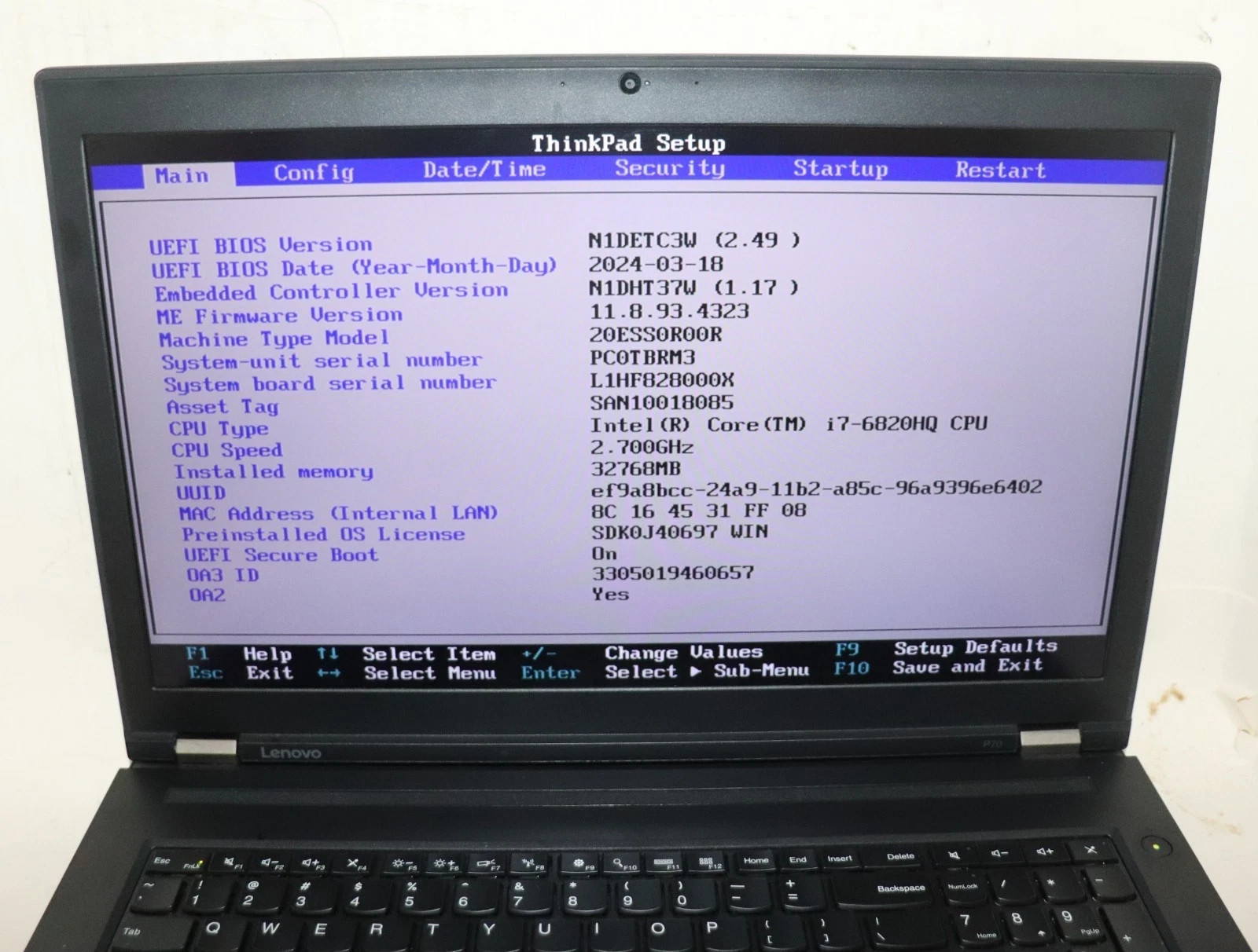 Lenovo ThinkPad P70 17.3″ i7 2.70GHz 32GB RAM 512GB SSD NVIDIA Win11 Pro