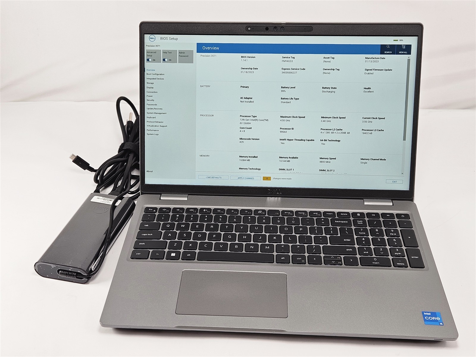 Dell Precision 3571 i5-12600H 16GB 256GB SSD 15.6″ FHD Notebook