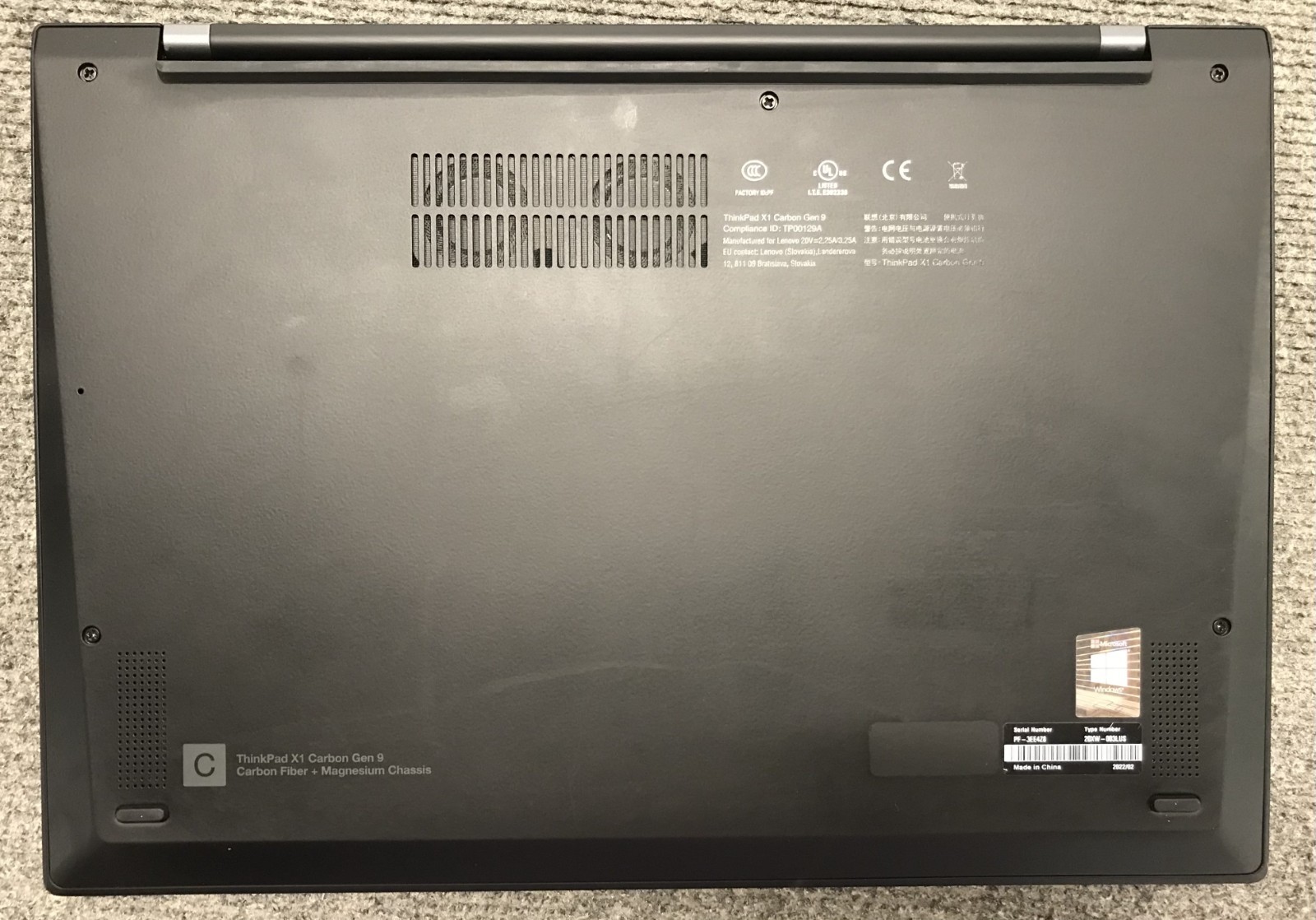 Lenovo ThinkPad X1 Carbon Gen 9 14″ Touch Laptop i7-1185G7 16GB RAM 512GB NVMe