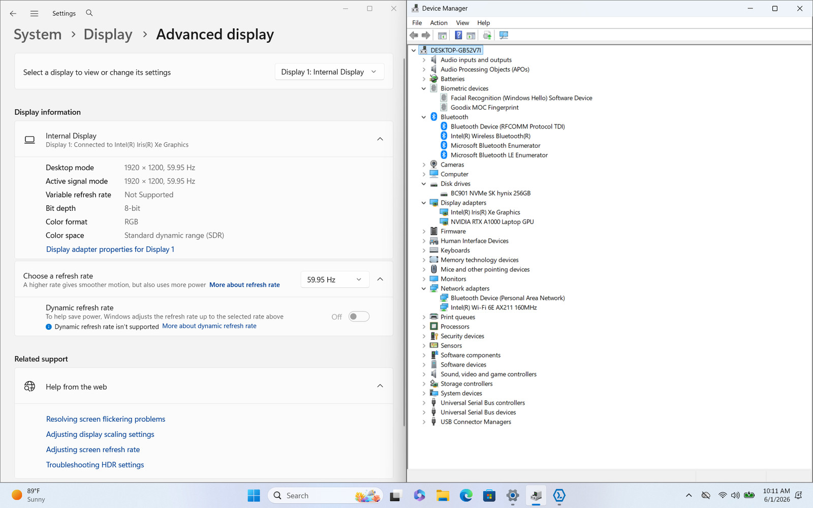 Dell Precision 5570 16″ FHD+ I5-12600H 256GB SSD 16GB W11P RTX A1000 IRCam