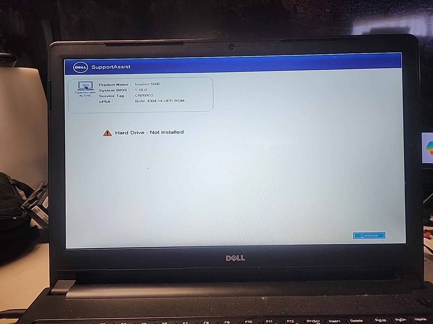 Dell Inspiron 5566 Touch i3-7100U NO HDD NO BATTERY NO PSU FOR PARTS