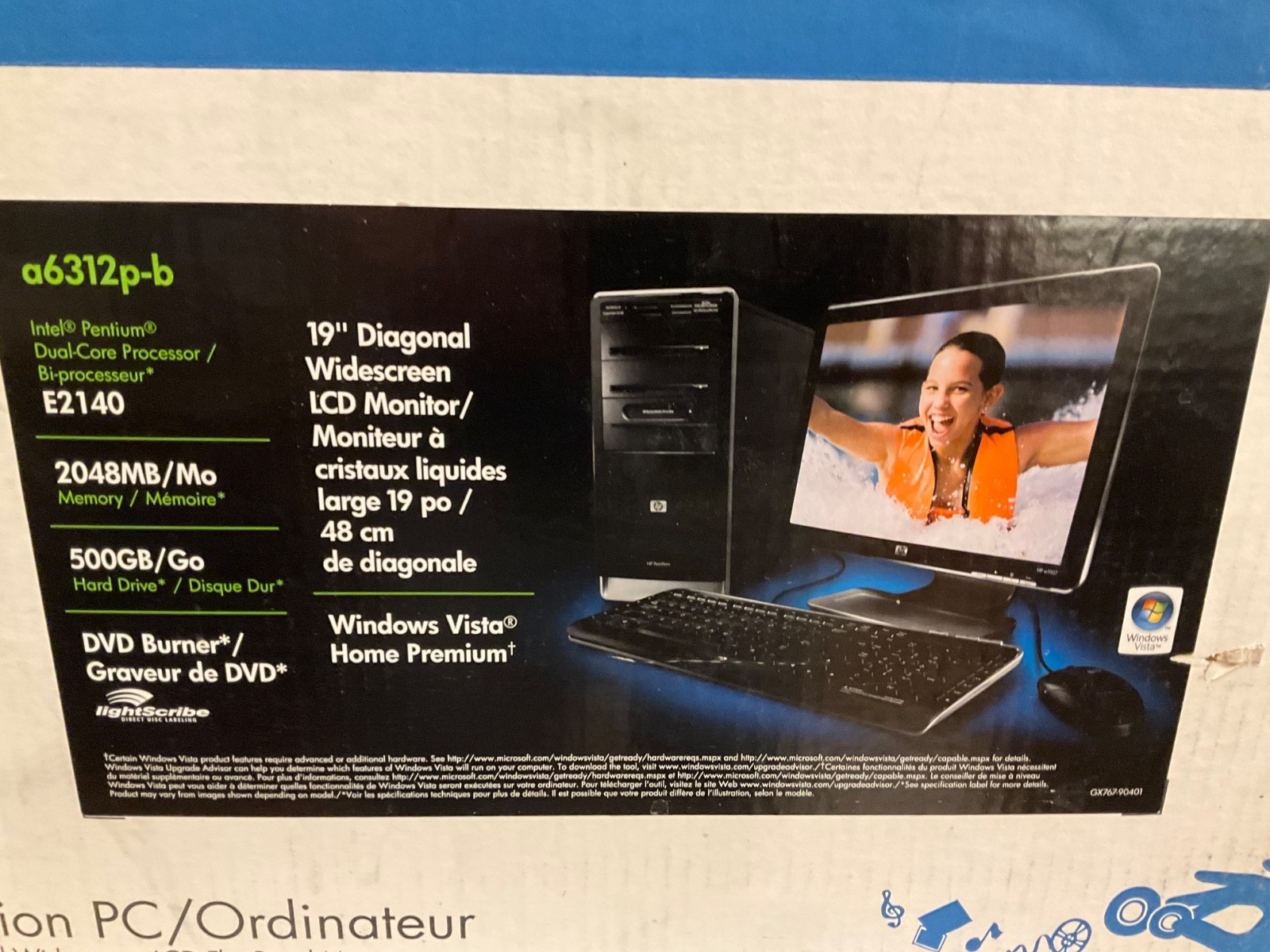 HP Pavilion a6312p-b Desktop PC Bundle BRAND NEW In Box 19″ Widescreen LCD Vista