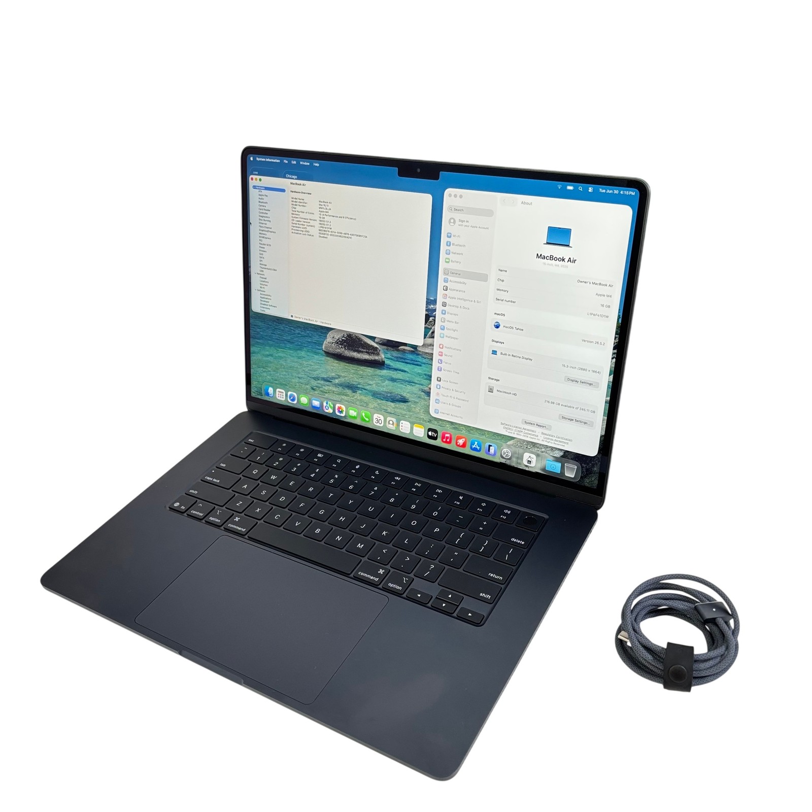 Apple MacBook Air 2025 MW1L3LL/A M4 4.4GHz 16GB RAM 256GB SSD 15.3” – Midnight