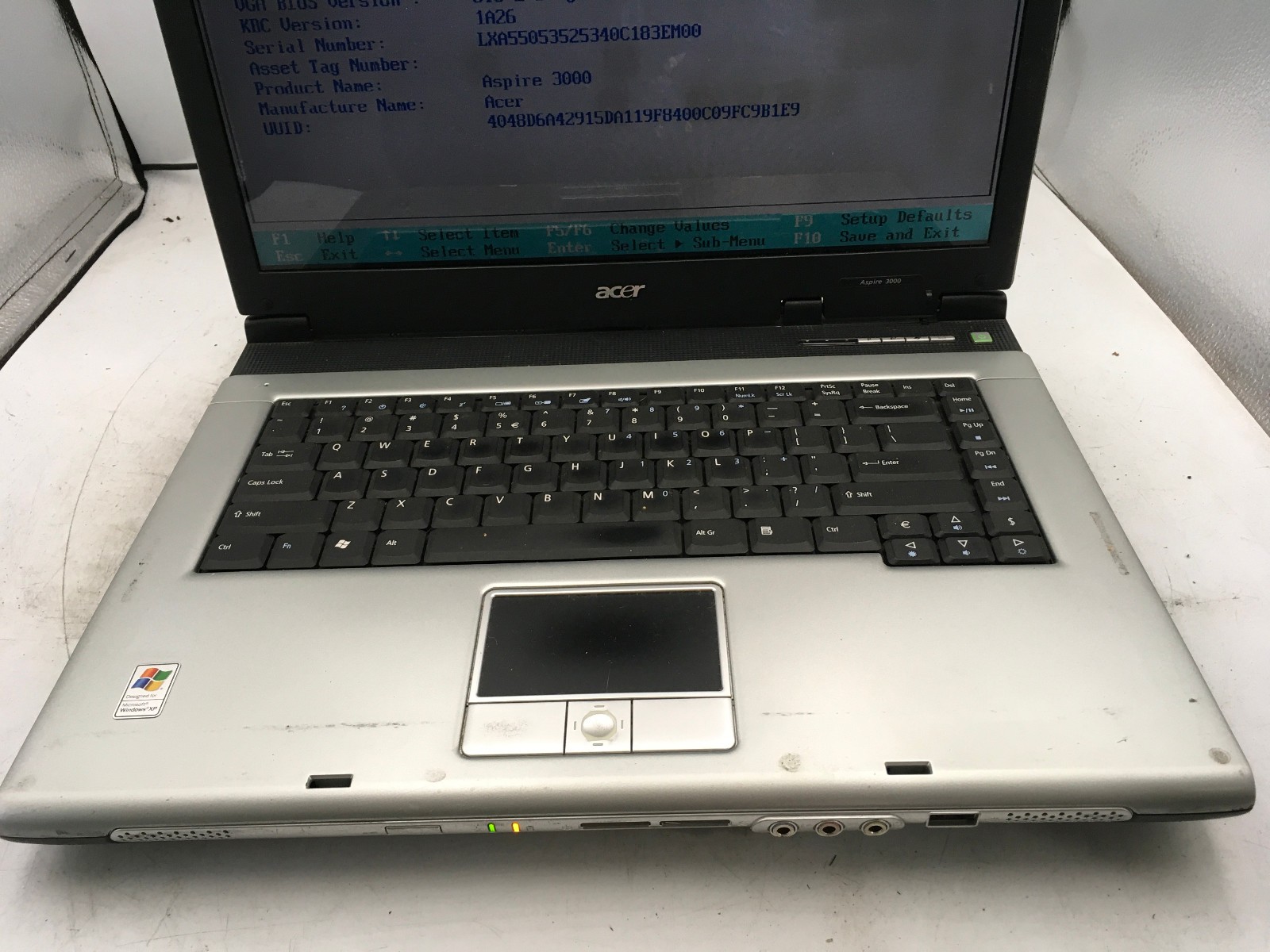 ACER ASPIRE 3000 ZL5 – BOOTS TO BIOS – AMD SEMPRON 3000 – 4GB RAM – READ DESC-BB