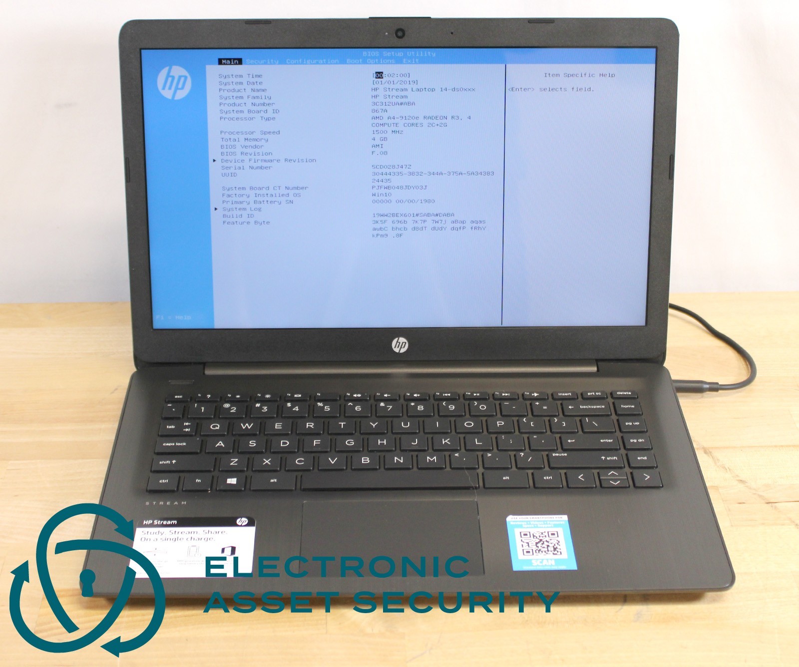 HP Stream 14-ds0013dx Radeon A4-9120 1.50GHz 4GB RAM (Integrated drive)