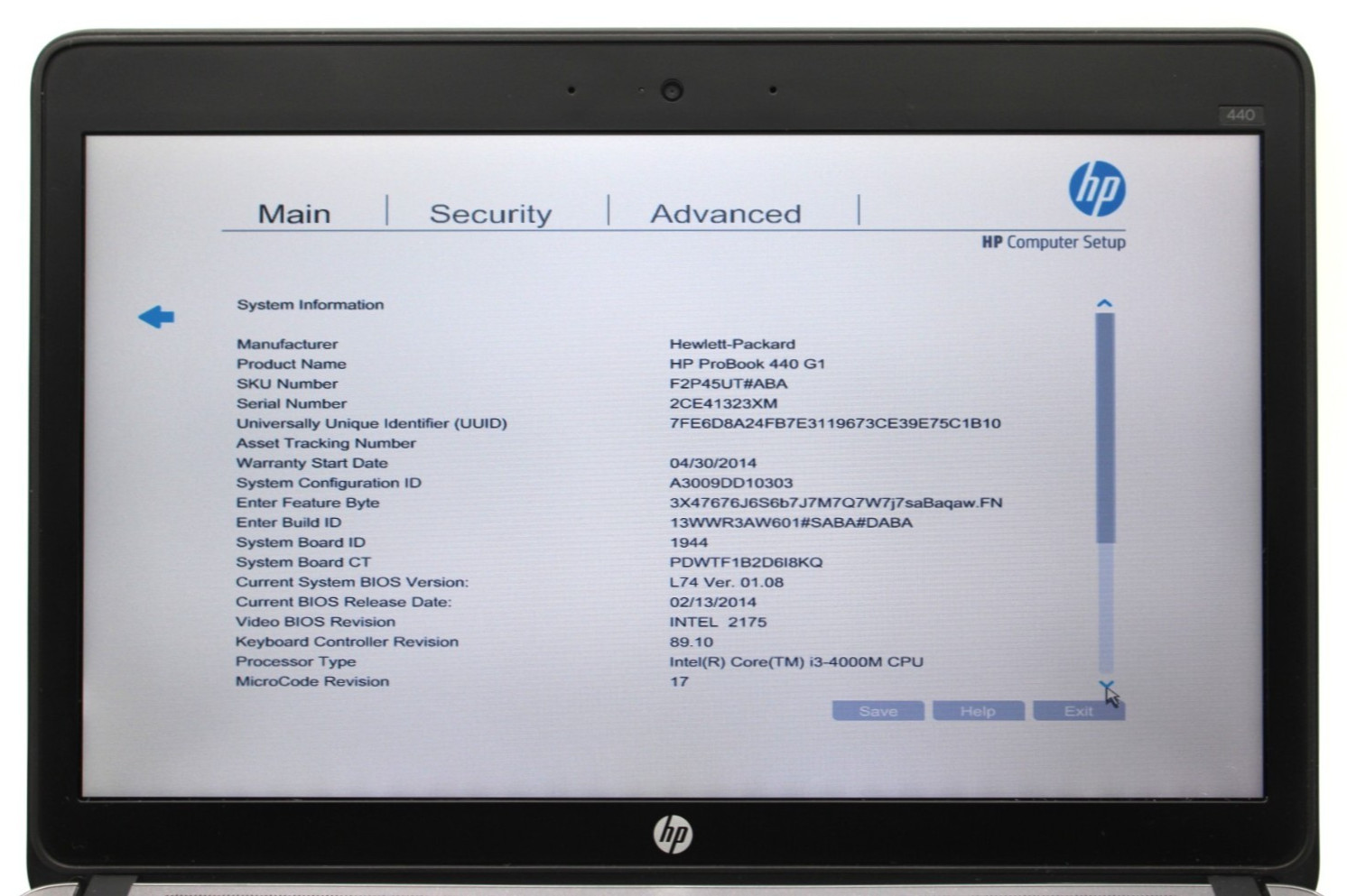 HP ProBook 440 G1 i3-4000M@2.4GHz 4GB DDR3 NO STORAGE OR OS *USED/TESTED*